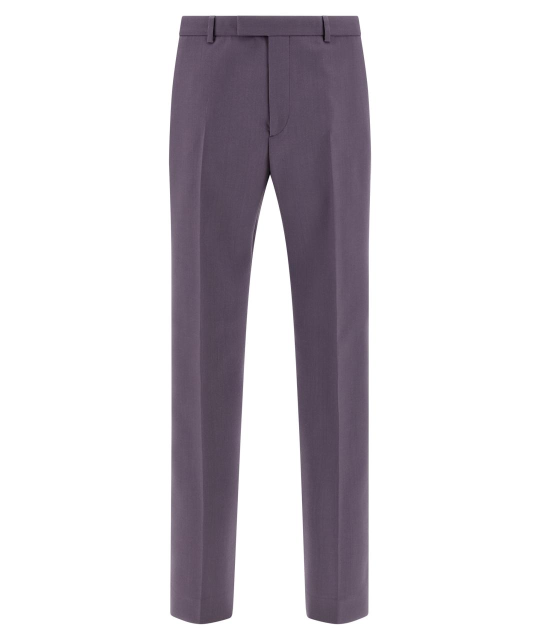 GUCCI Фиолетовые шерстяные классические брюки, фото 1