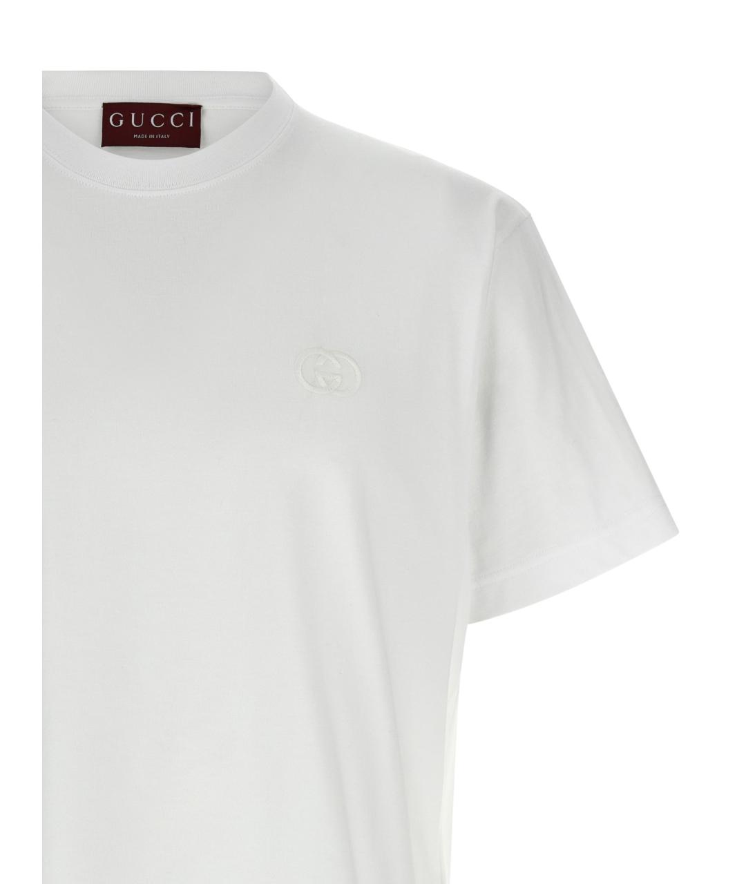 GUCCI Белая хлопковая футболка, фото 1