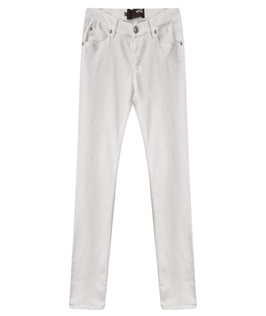 LOVE MOSCHINO Белые хлопко-лиоцелловые прямые джинсы, фото 1