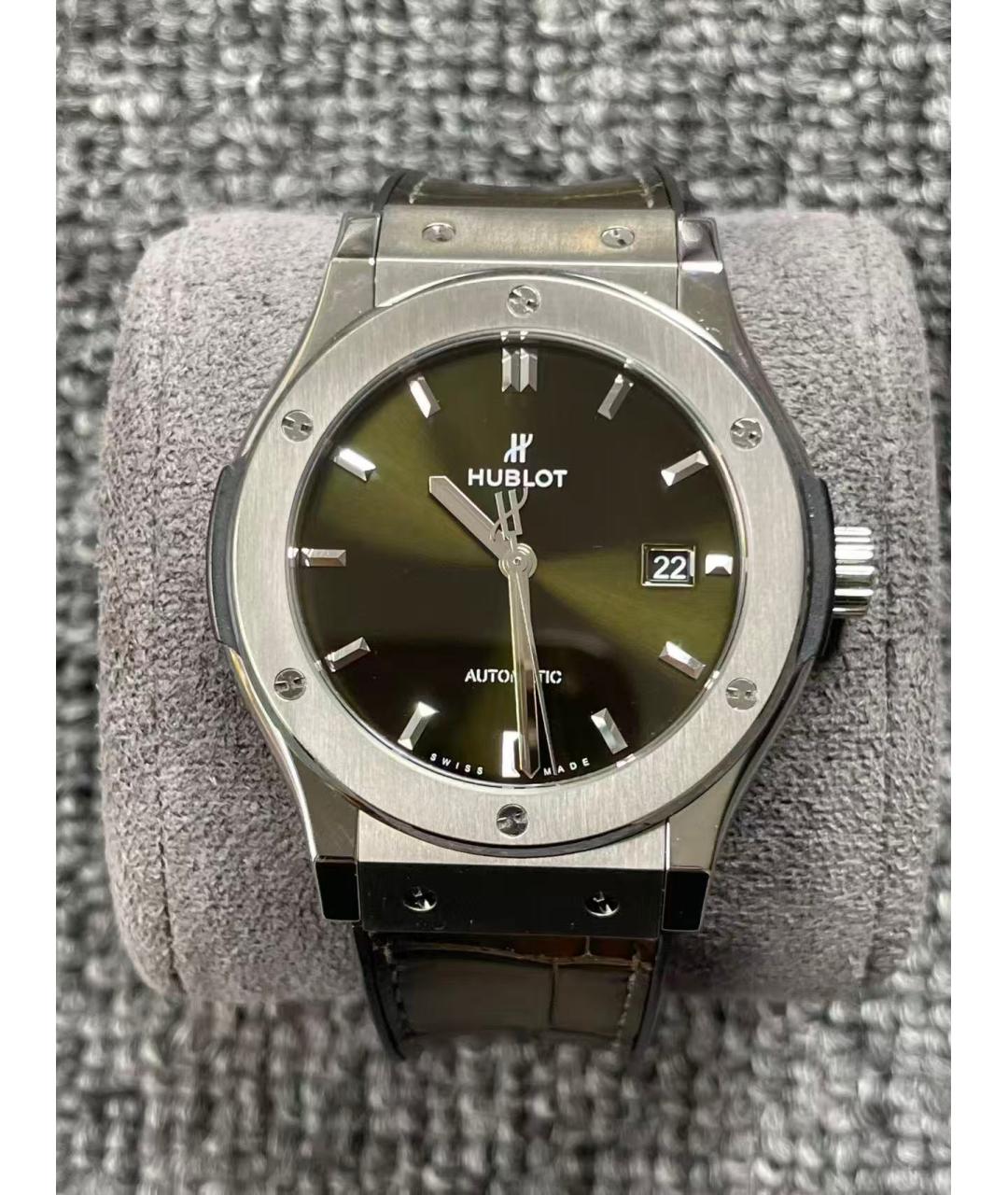 HUBLOT Зеленые титановые часы, фото 3