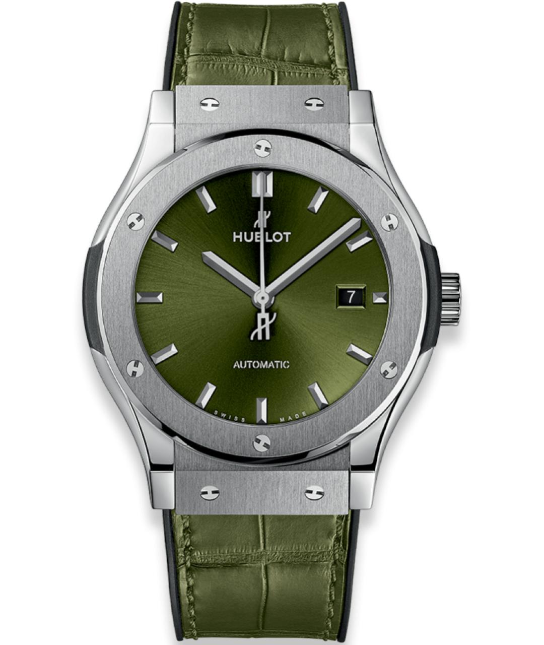 HUBLOT Зеленые титановые часы, фото 6