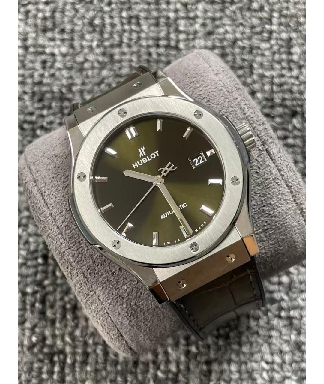 HUBLOT Зеленые титановые часы, фото 2