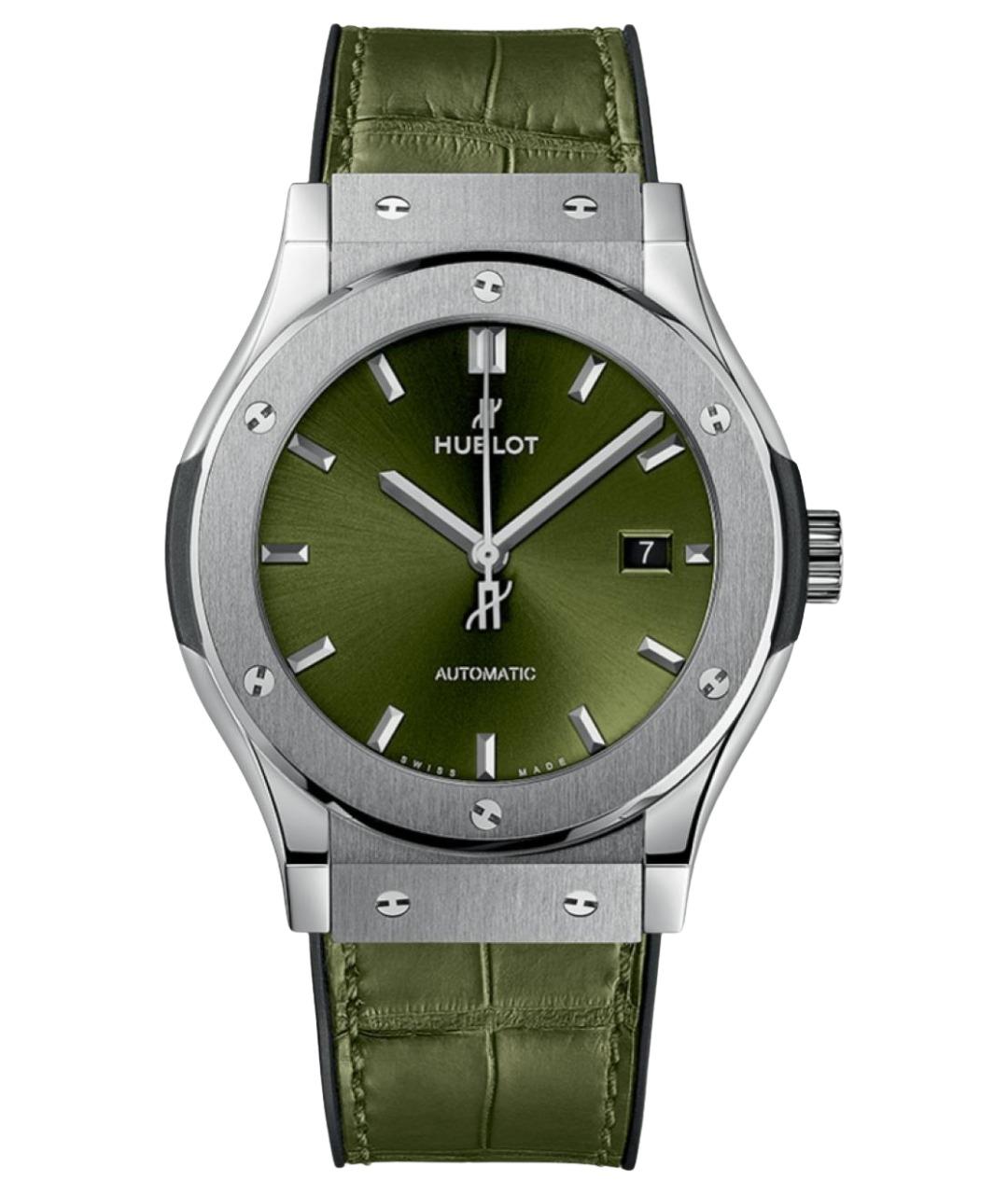 HUBLOT Зеленые титановые часы, фото 1