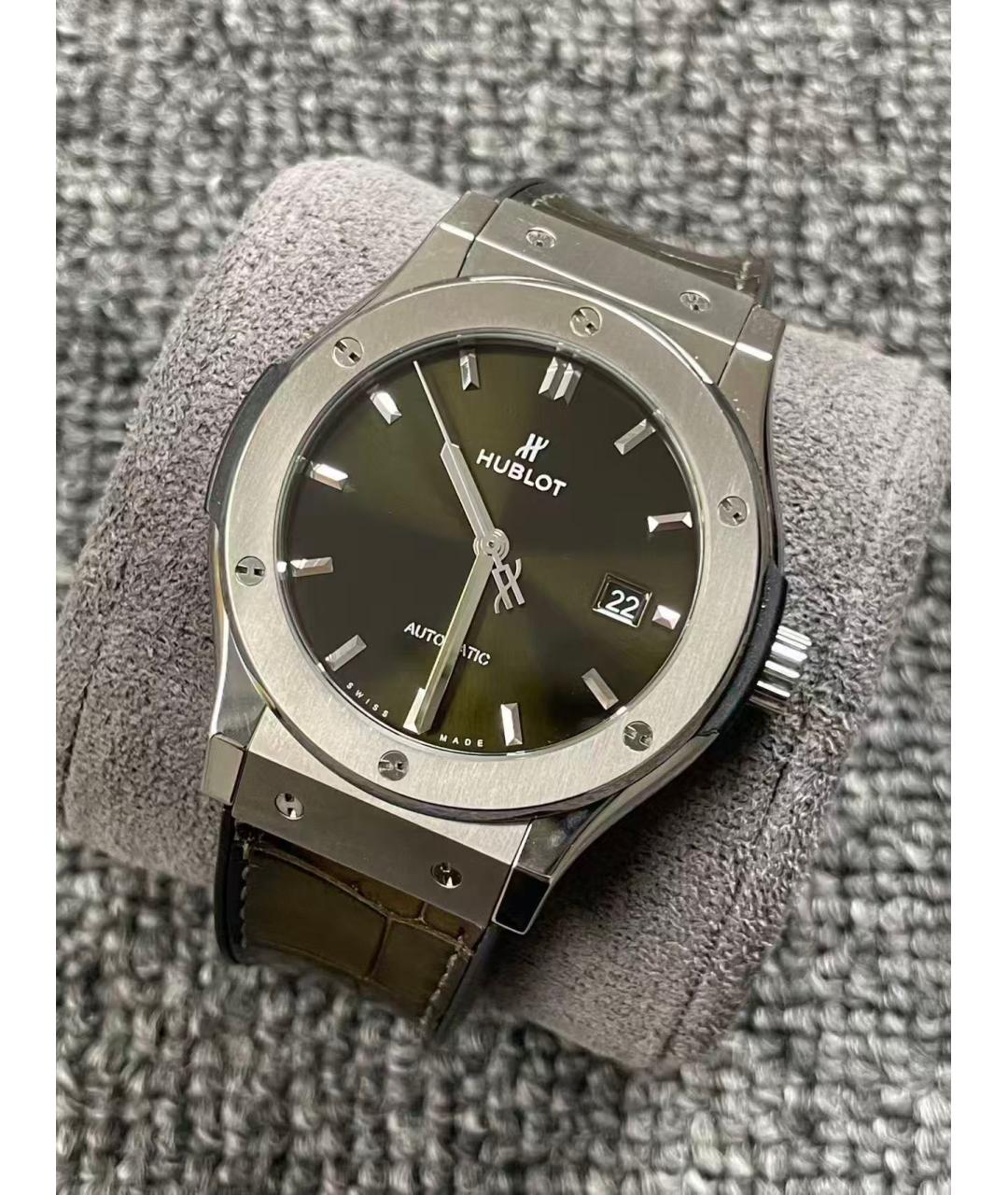 HUBLOT Зеленые титановые часы, фото 4