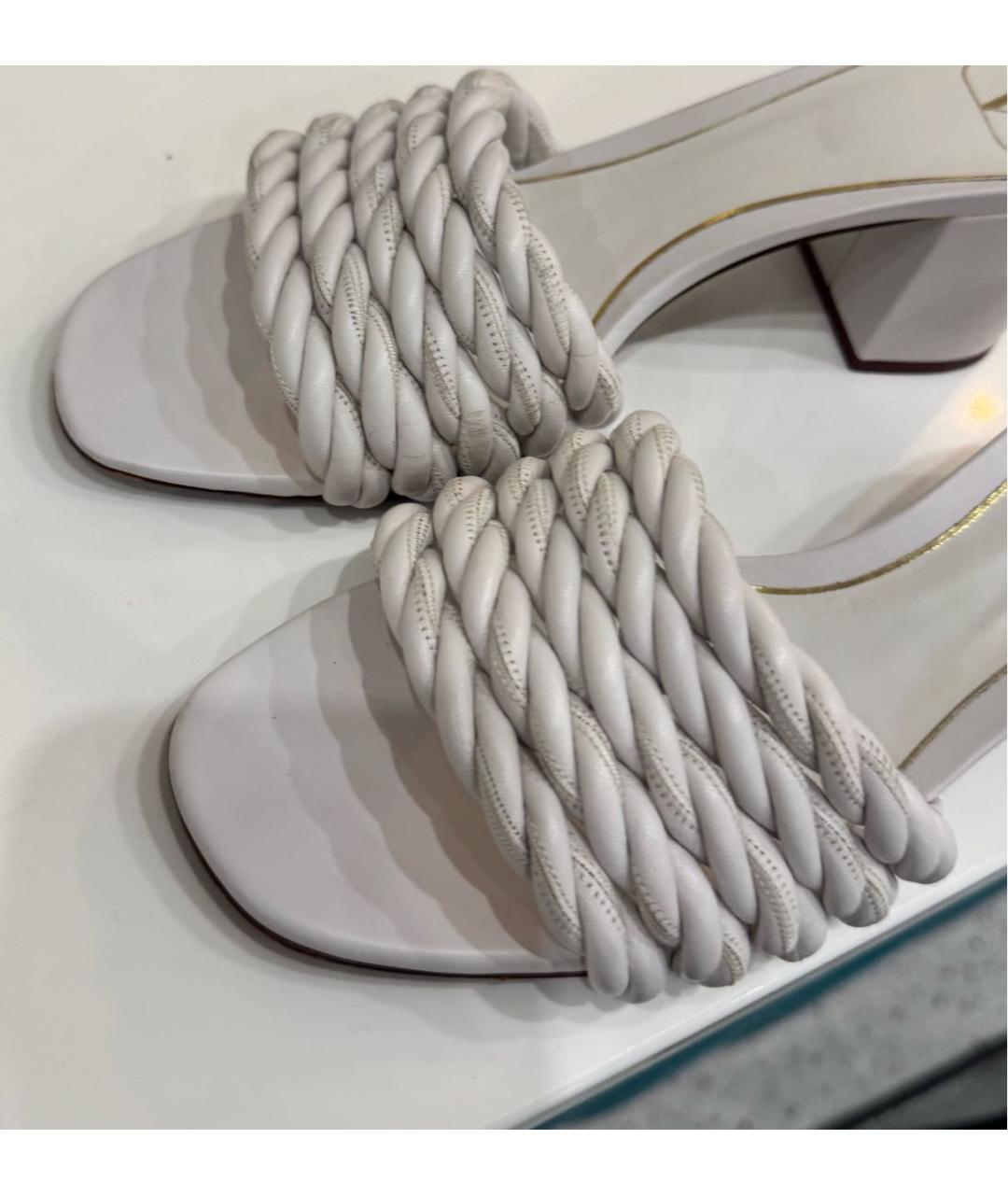 VALENTINO Белые кожаные мюли, фото 4