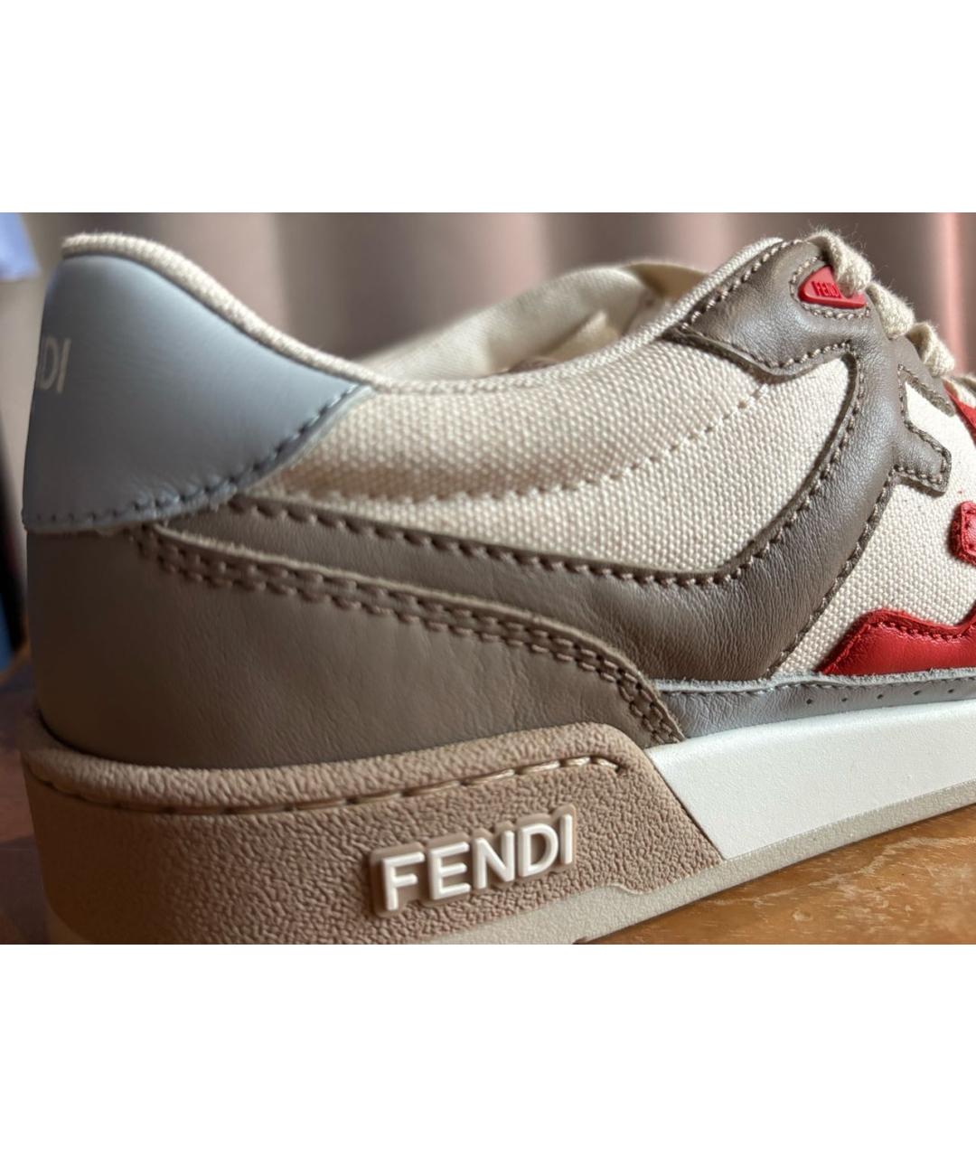 FENDI Мульти кожаные кроссовки, фото 6