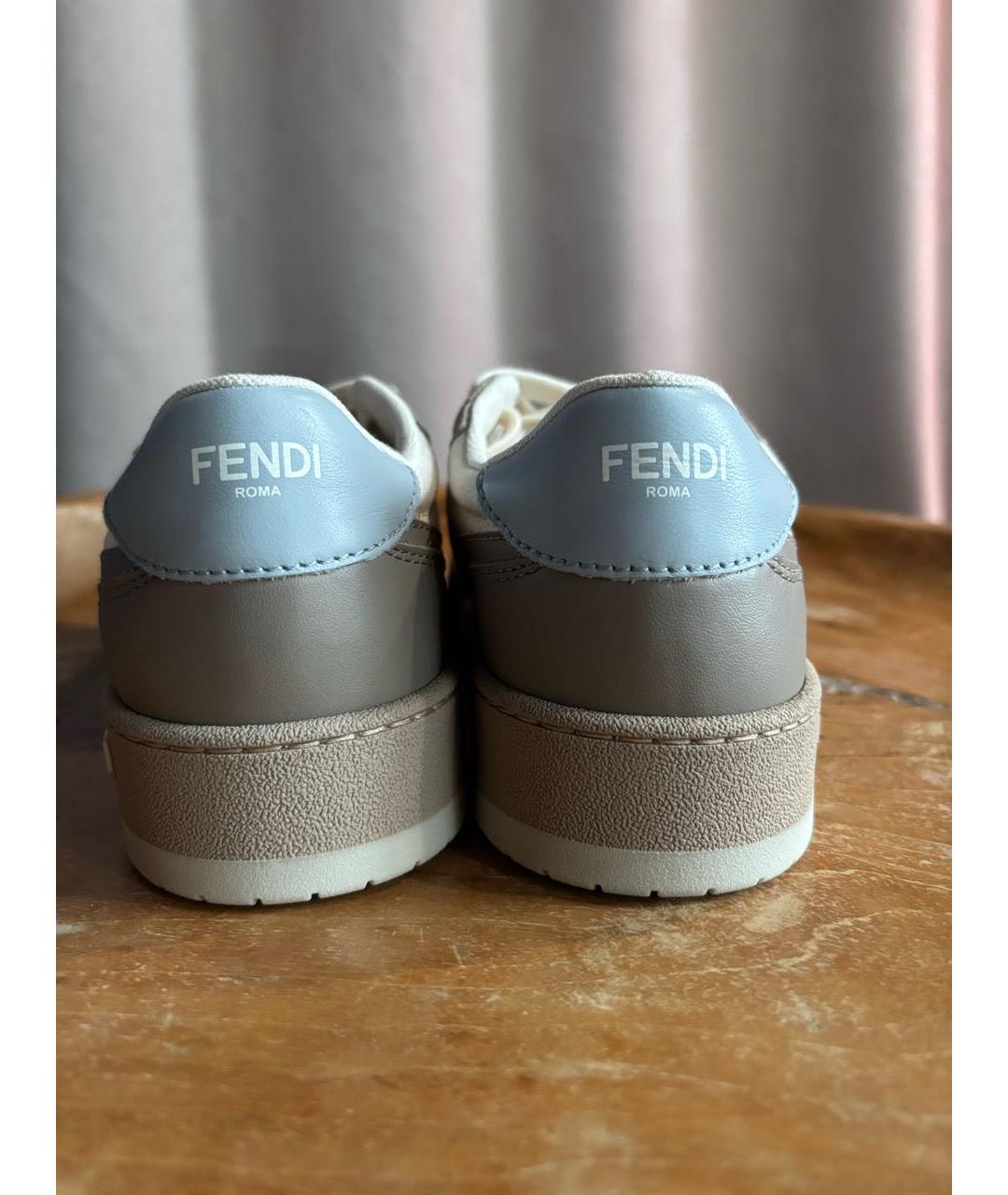 FENDI Мульти кожаные кроссовки, фото 4