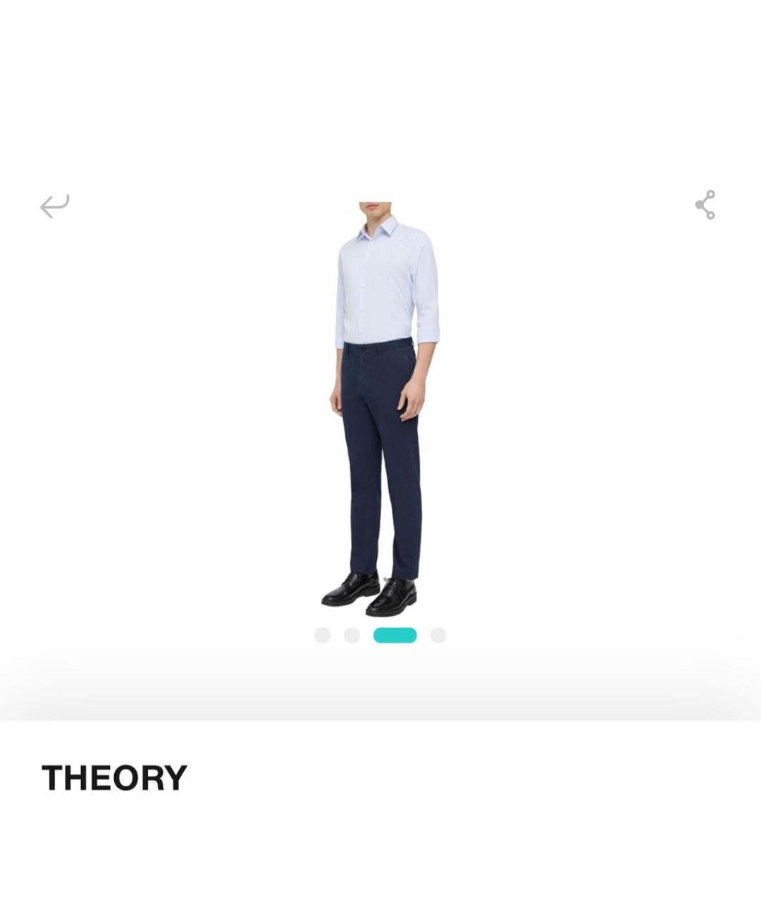 THEORY Синие льняные повседневные брюки, фото 3