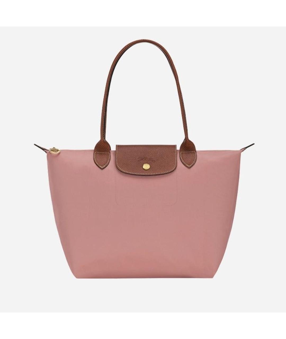 LONGCHAMP Розовая тканевая сумка тоут, фото 4