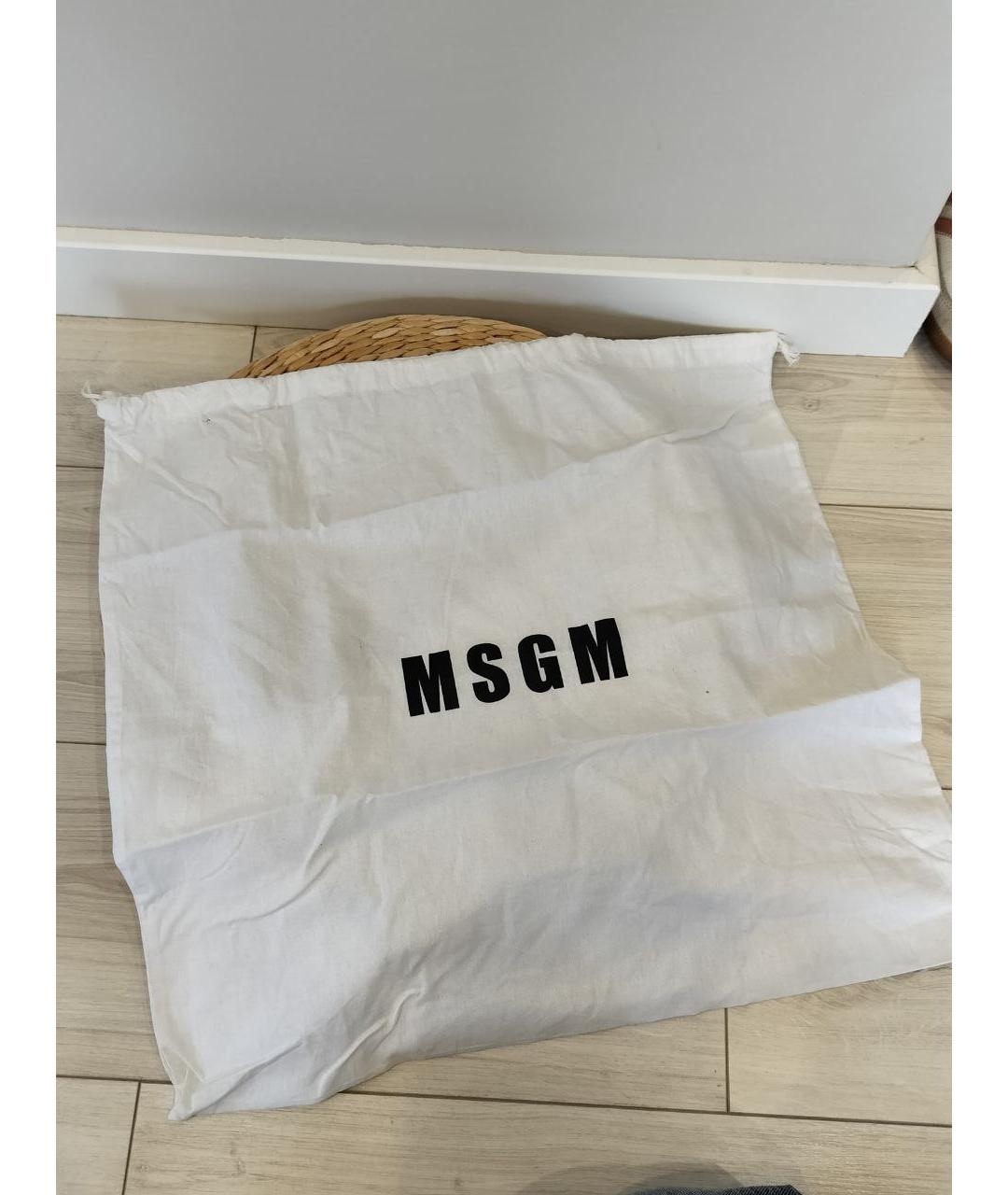 MSGM Черная кожаная сумка тоут, фото 7