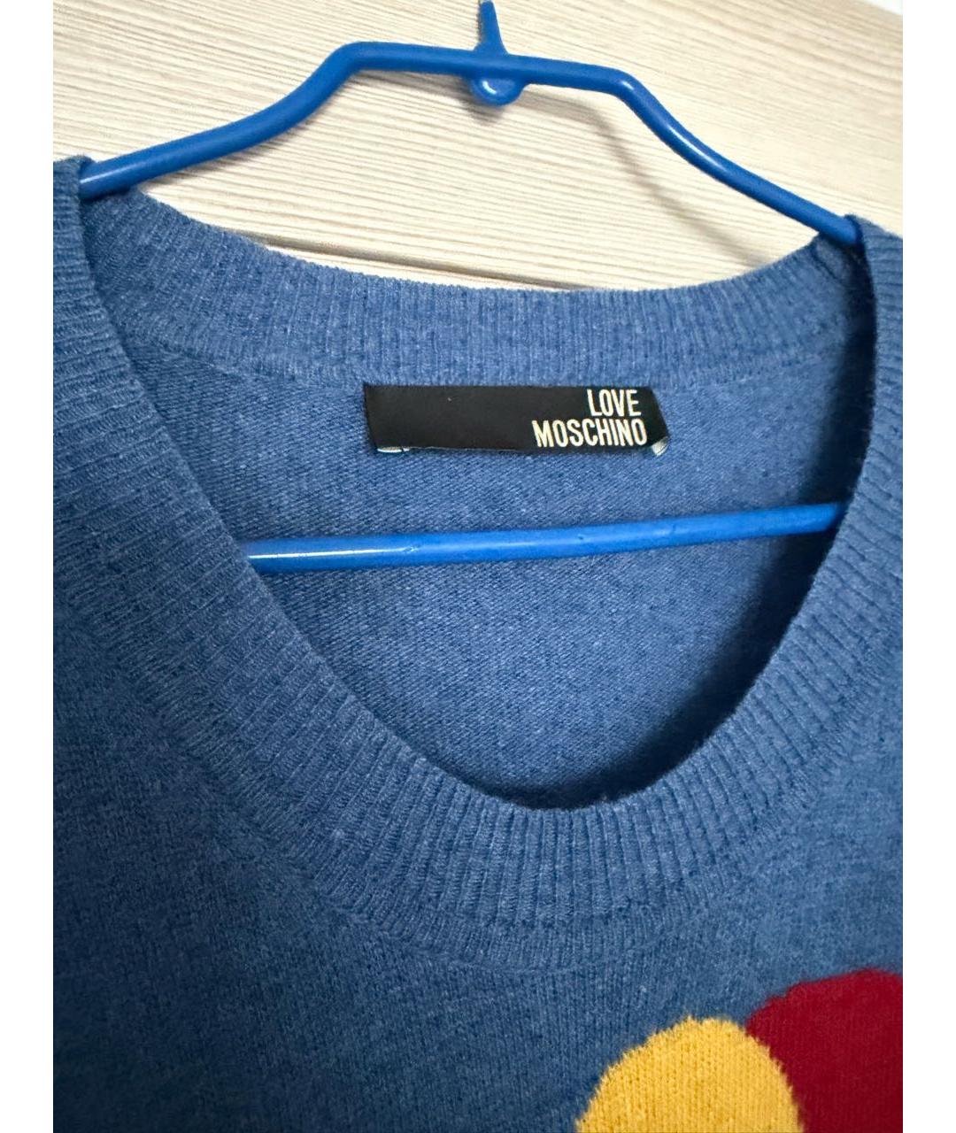 LOVE MOSCHINO Темно-синий шерстяной джемпер / свитер, фото 3