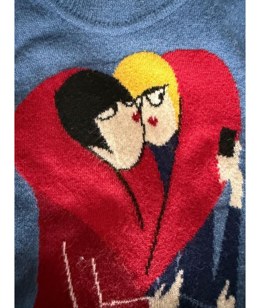 LOVE MOSCHINO Темно-синий шерстяной джемпер / свитер, фото 6
