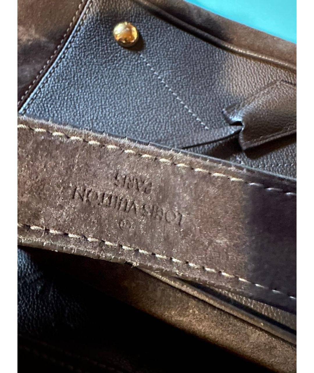 LOUIS VUITTON Коричневая кожаная сумка через плечо, фото 7
