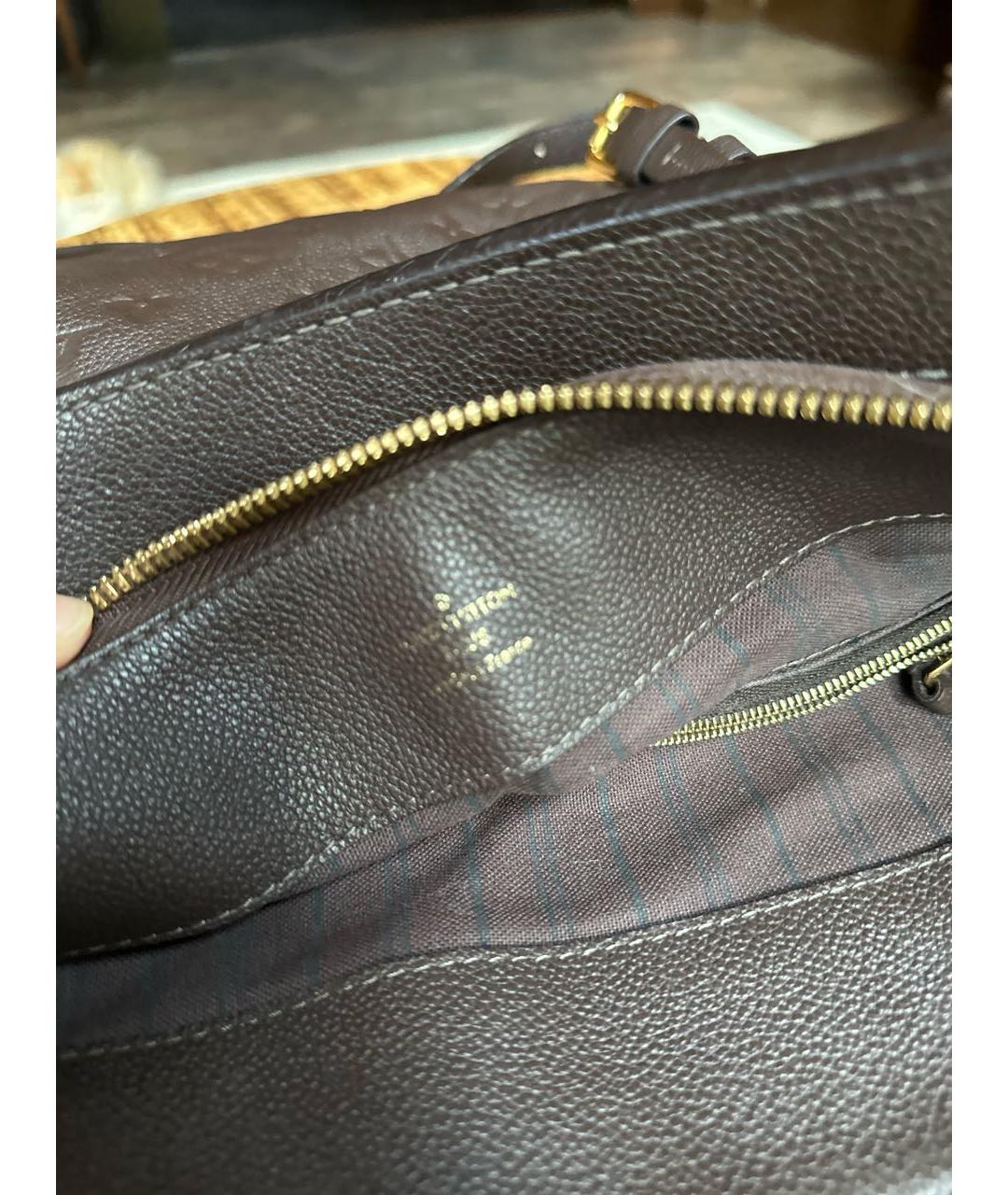 LOUIS VUITTON Коричневая кожаная сумка через плечо, фото 3