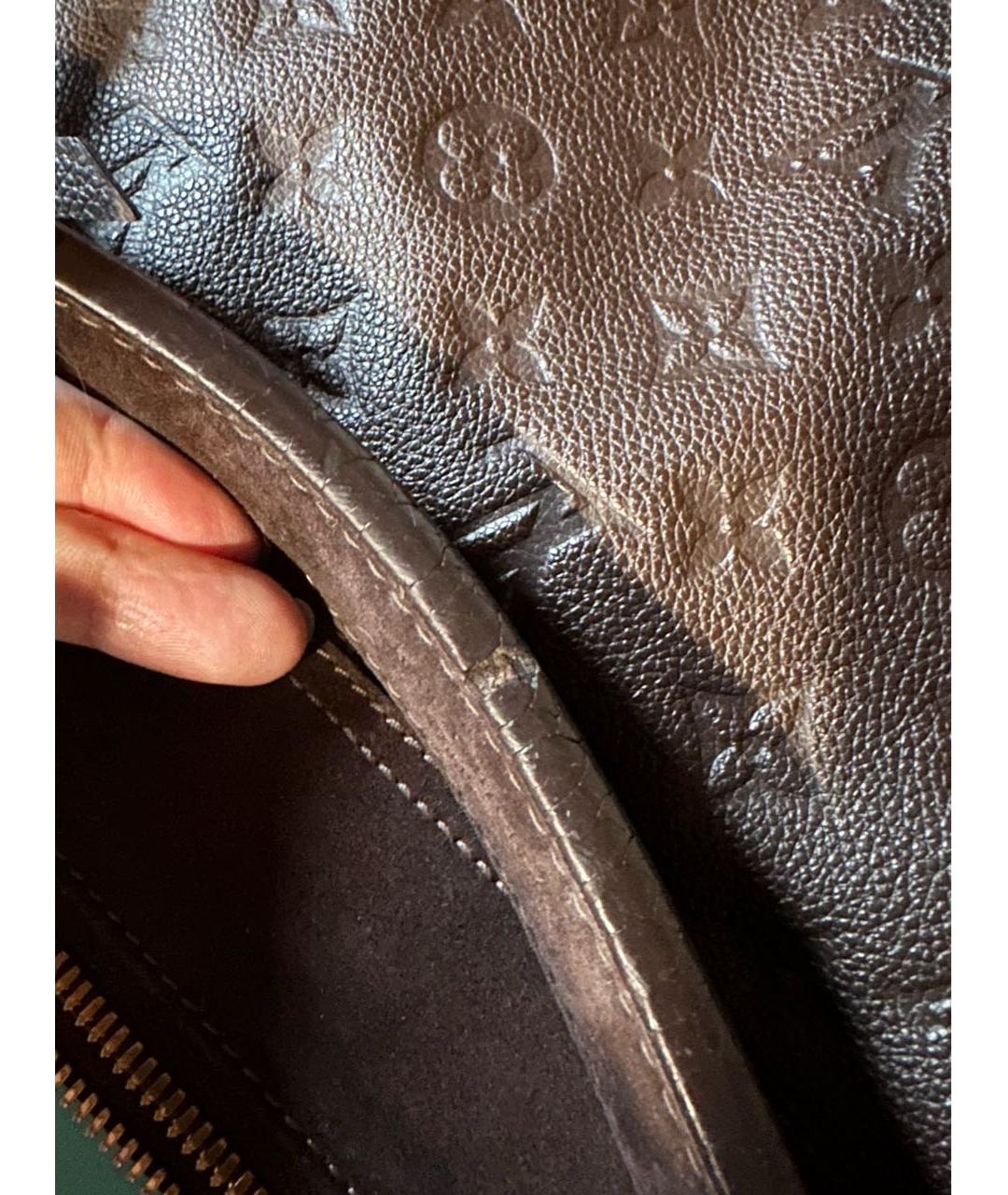 LOUIS VUITTON Коричневая кожаная сумка через плечо, фото 6