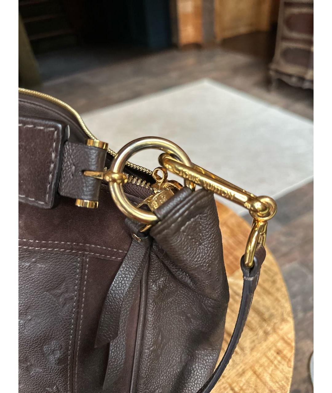LOUIS VUITTON Коричневая кожаная сумка через плечо, фото 5
