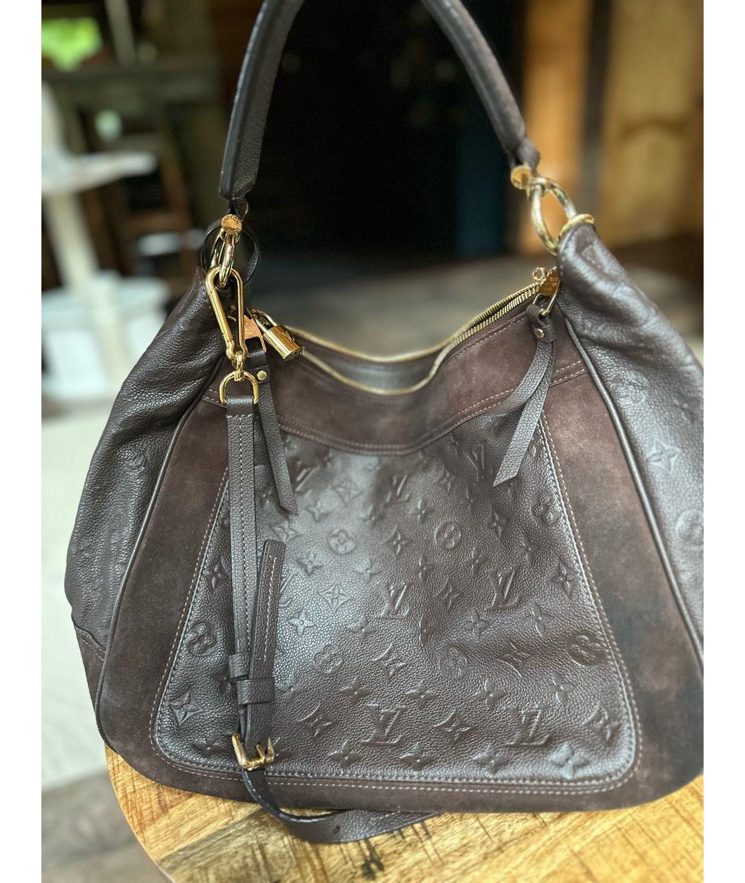 LOUIS VUITTON Коричневая кожаная сумка через плечо, фото 2