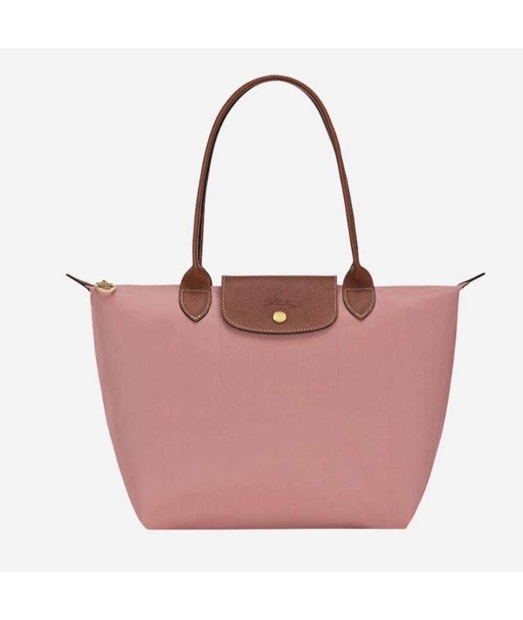 LONGCHAMP Розовая тканевая сумка с короткими ручками, фото 4