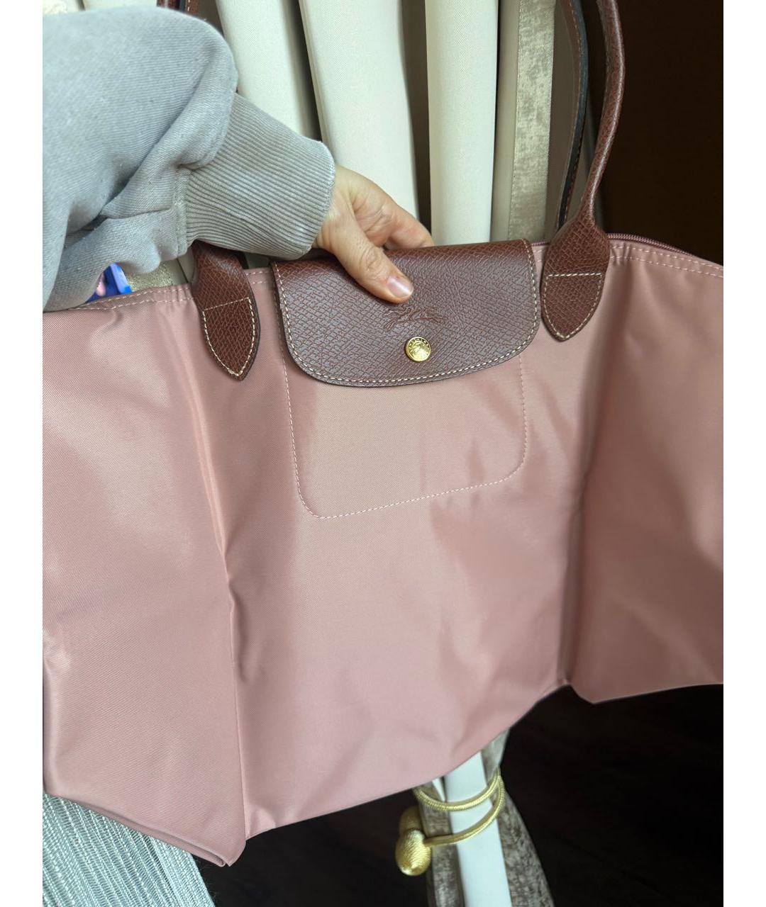 LONGCHAMP Розовая тканевая сумка тоут, фото 5