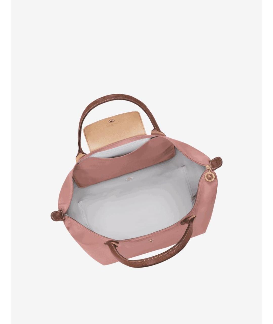LONGCHAMP Розовая тканевая сумка тоут, фото 3