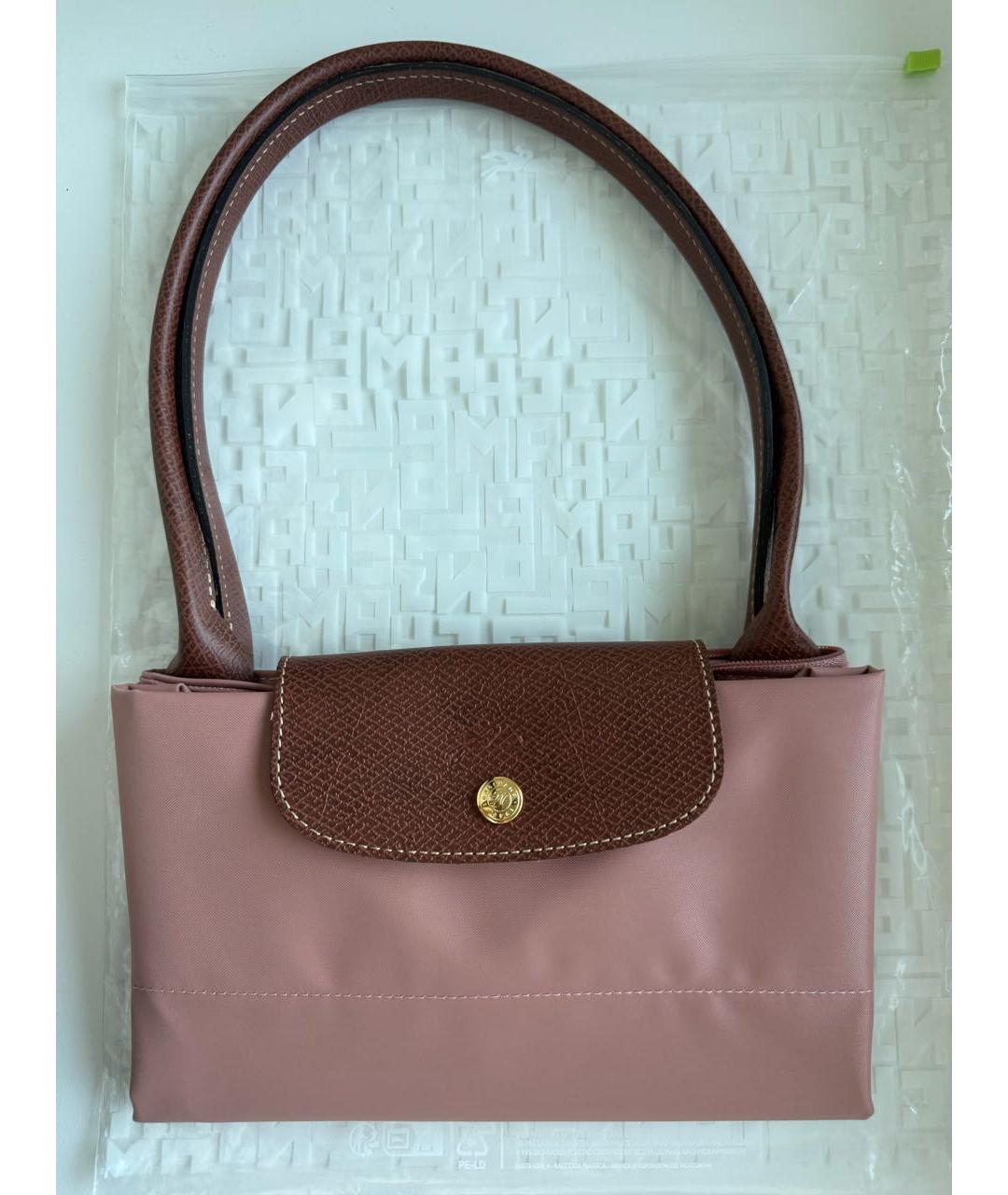 LONGCHAMP Розовая тканевая сумка тоут, фото 6