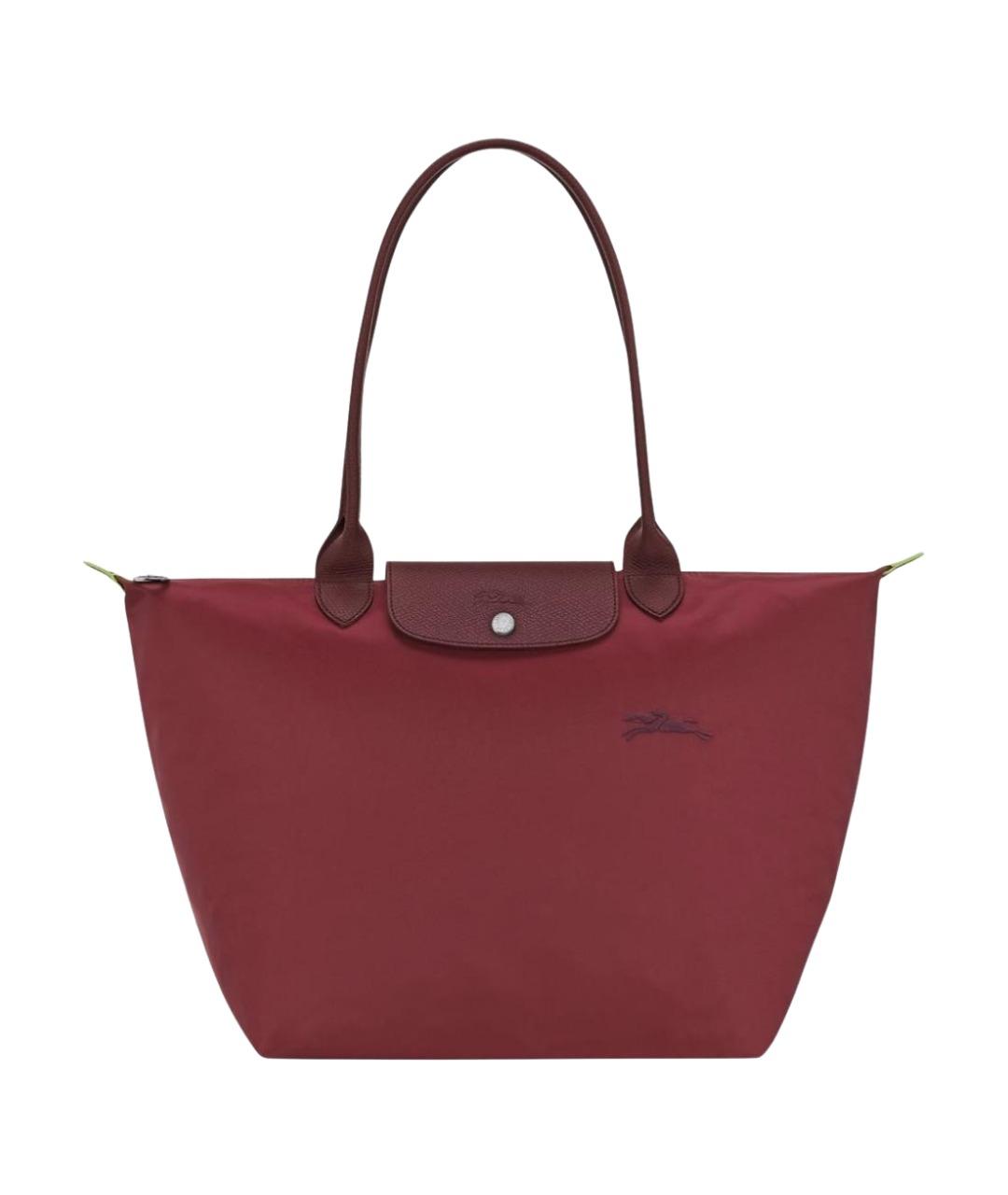 LONGCHAMP Бордовая тканевая сумка тоут, фото 1