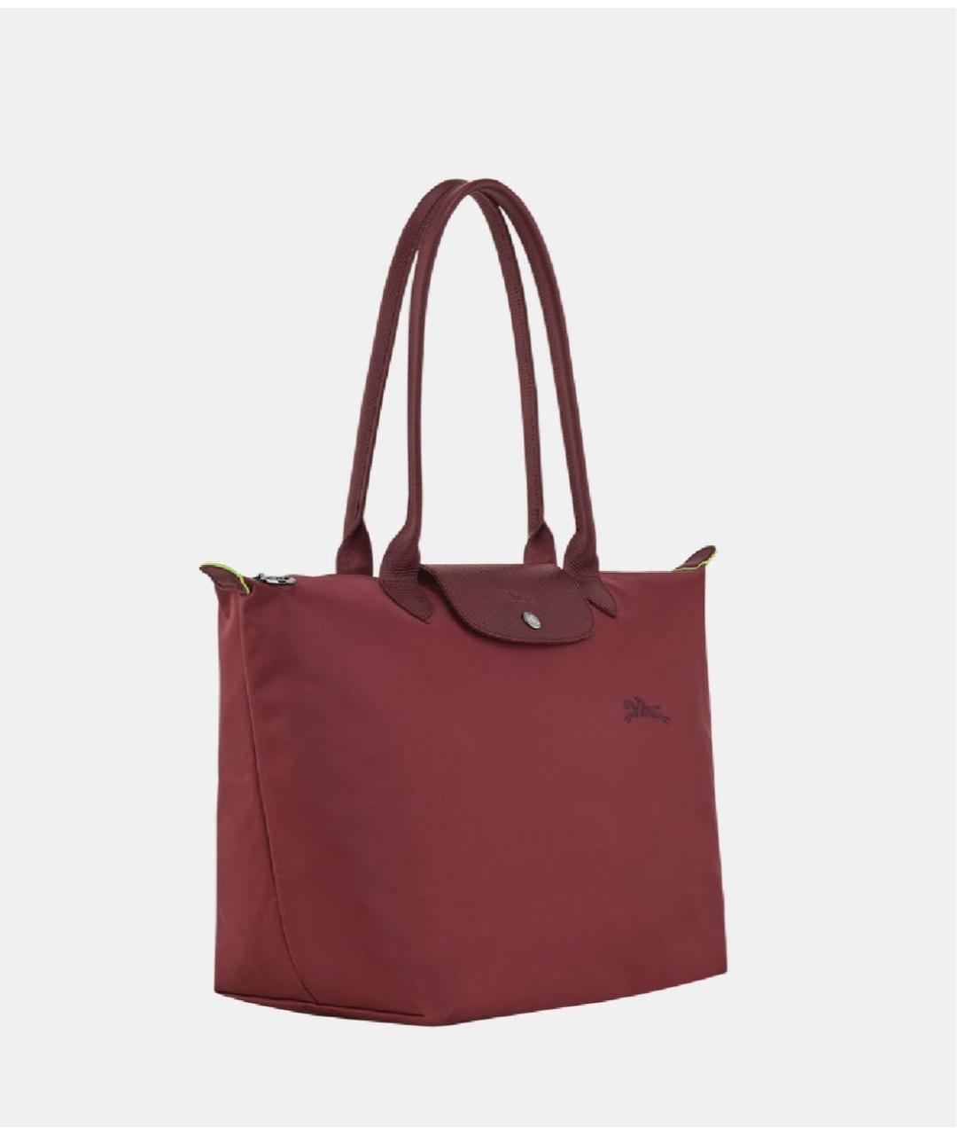 LONGCHAMP Бордовая тканевая сумка тоут, фото 2