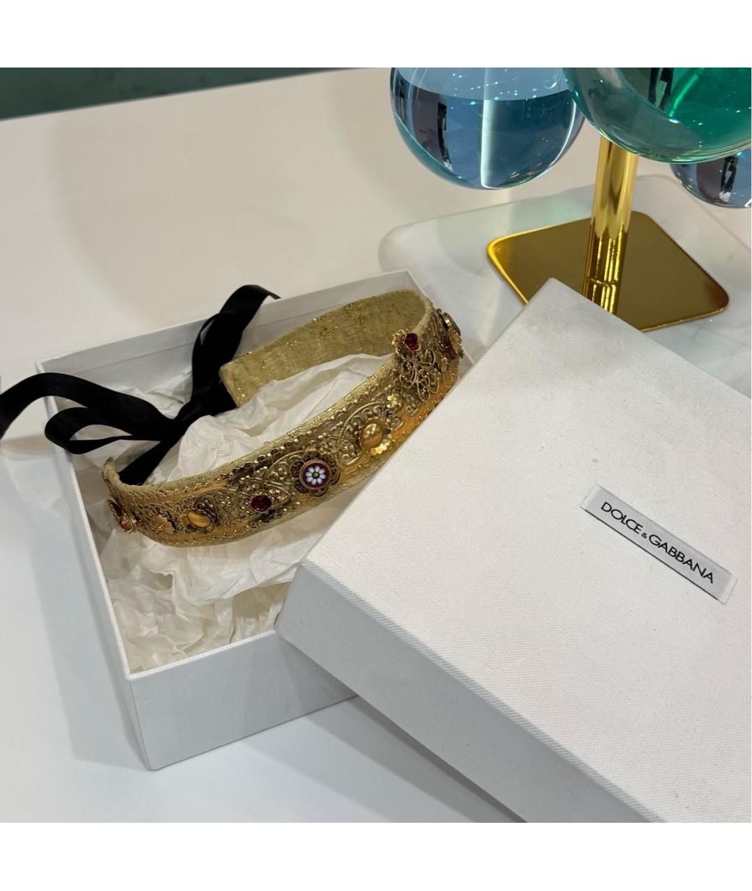 DOLCE&GABBANA Золотой ободок, фото 5
