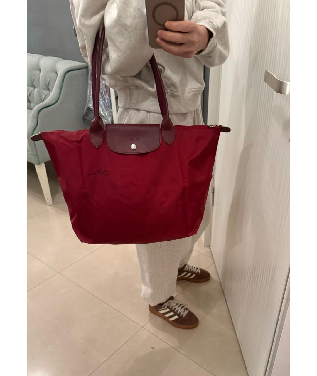 LONGCHAMP Бордовая сумка с короткими ручками, фото 5
