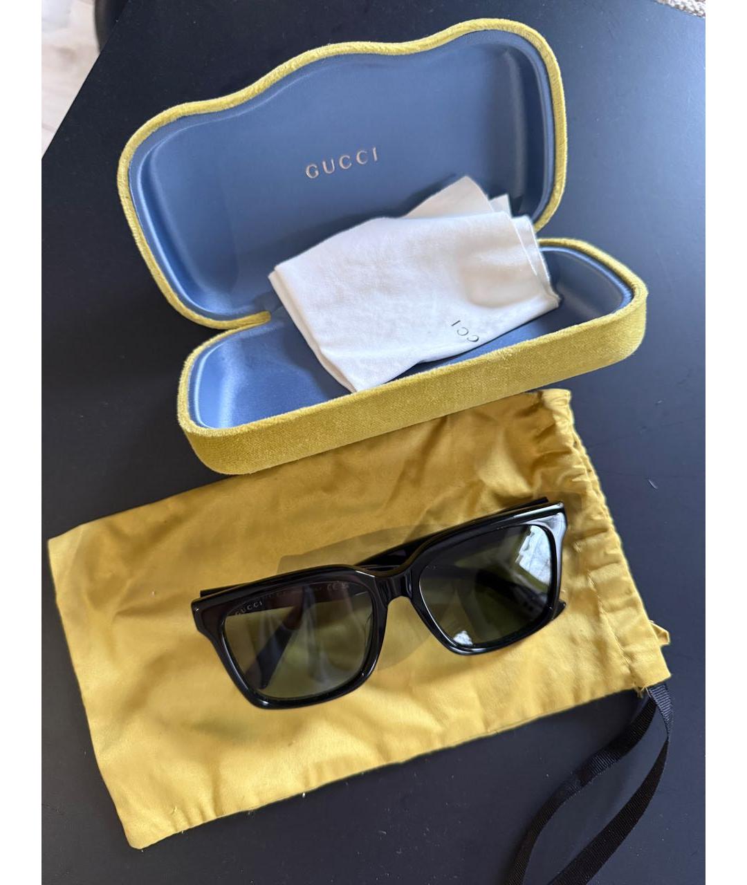 GUCCI Черные пластиковые солнцезащитные очки, фото 5