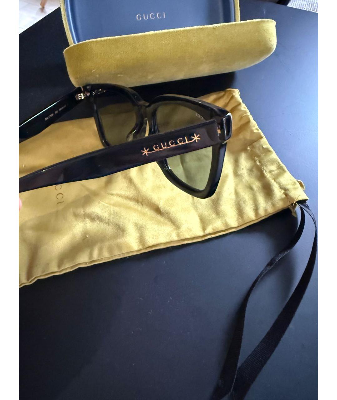 GUCCI Черные пластиковые солнцезащитные очки, фото 2