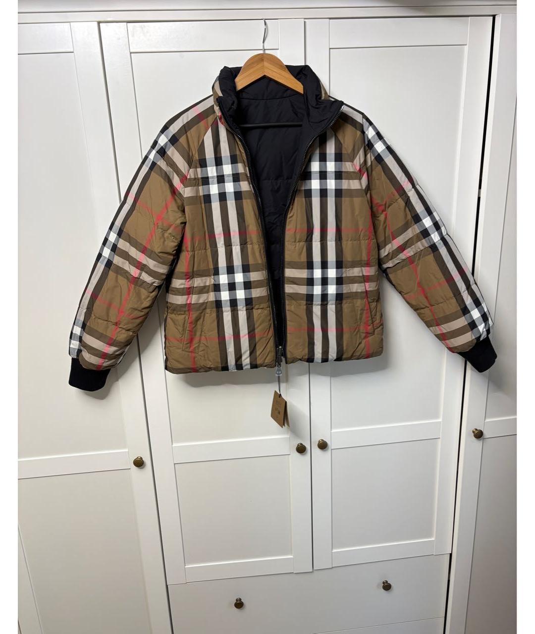 BURBERRY Черный хлопковый пуховик, фото 6