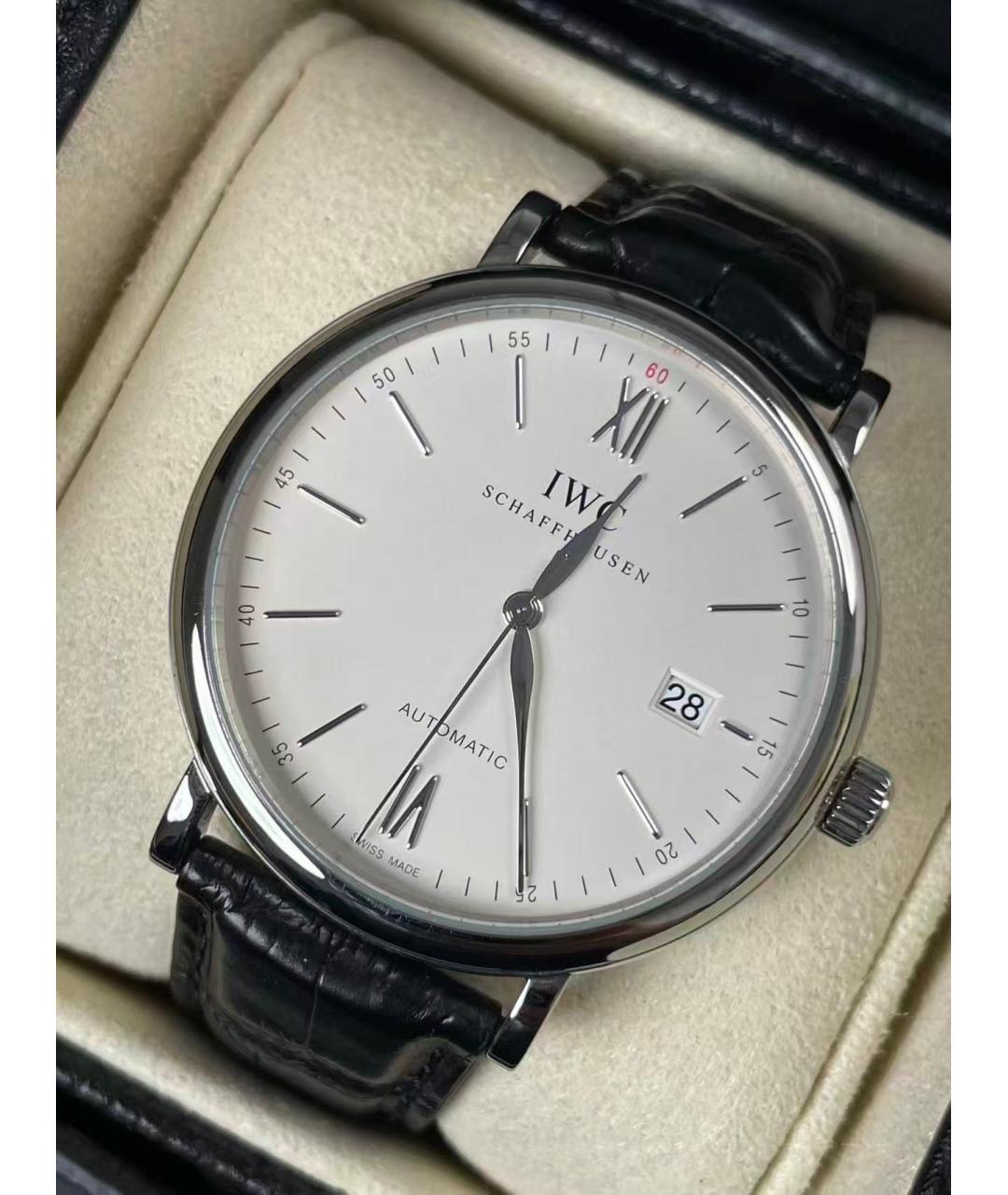 IWC Schaffhausen Белые стальные часы, фото 4