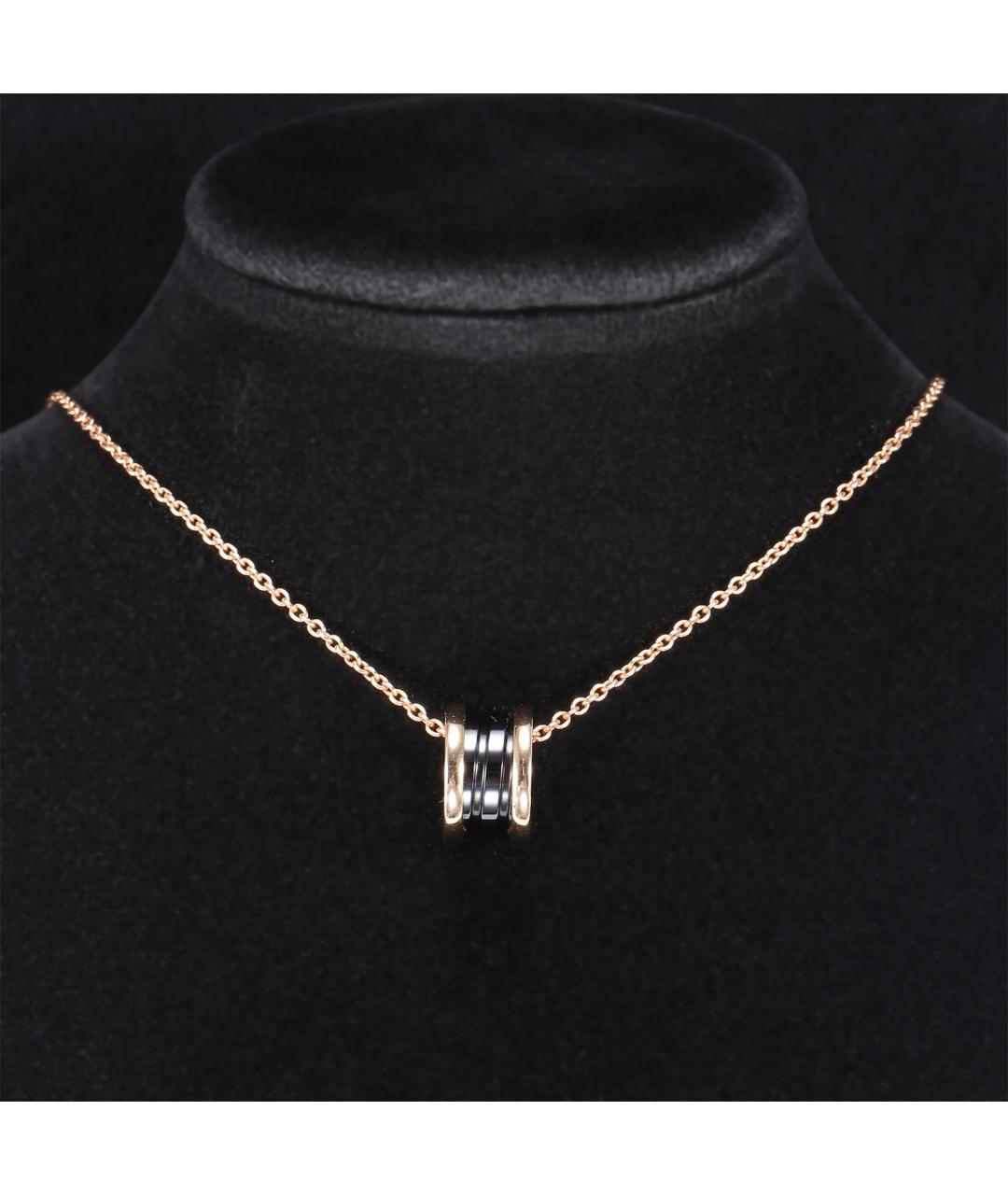 BVLGARI Черная подвеска из розового золота, фото 7