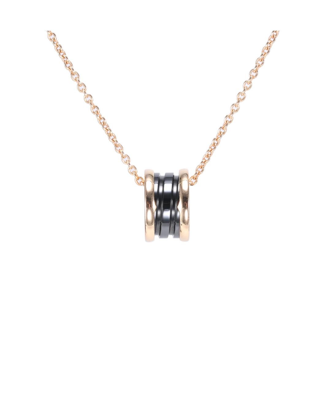 BVLGARI Черная подвеска из розового золота, фото 1