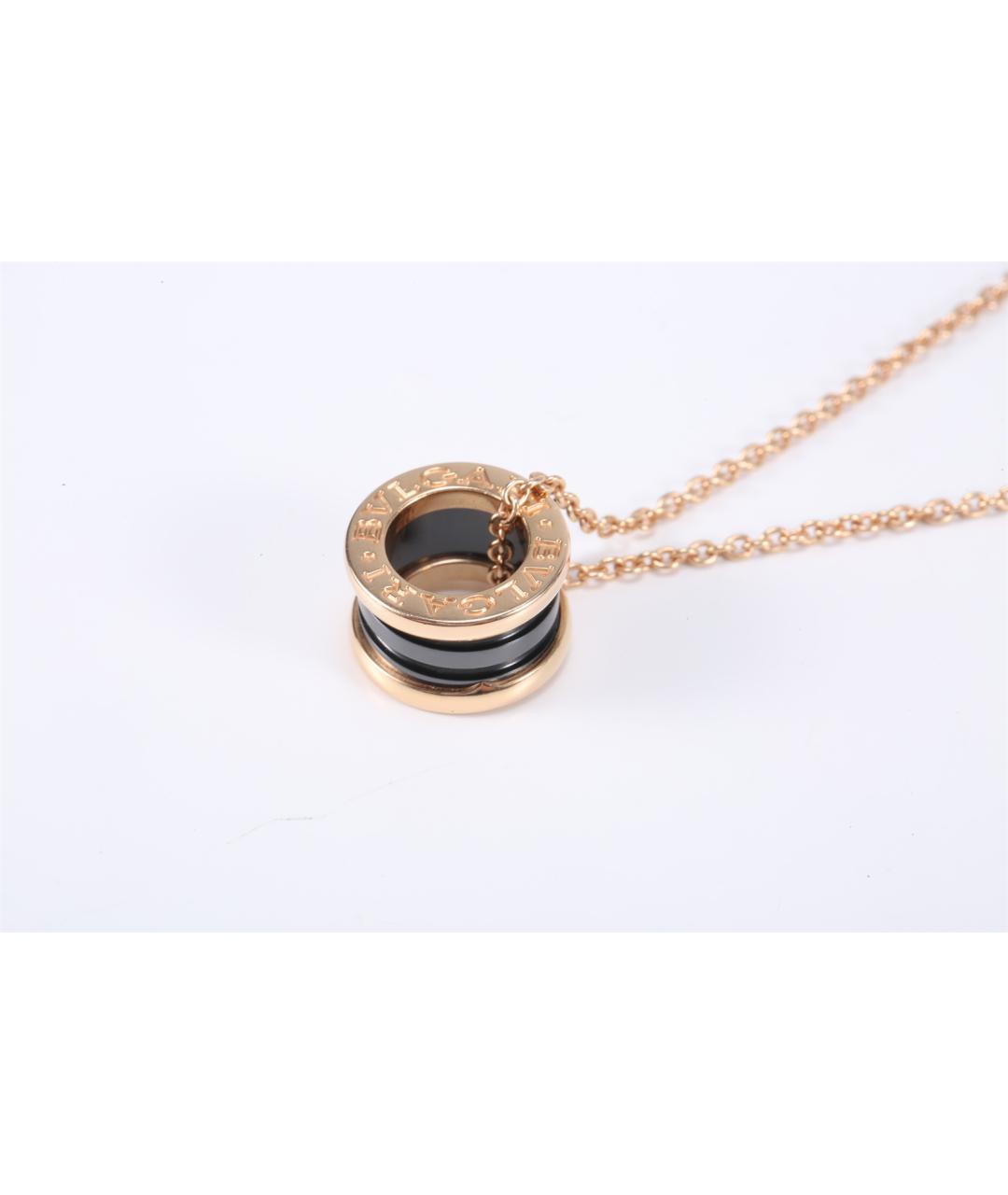 BVLGARI Черная подвеска из розового золота, фото 3