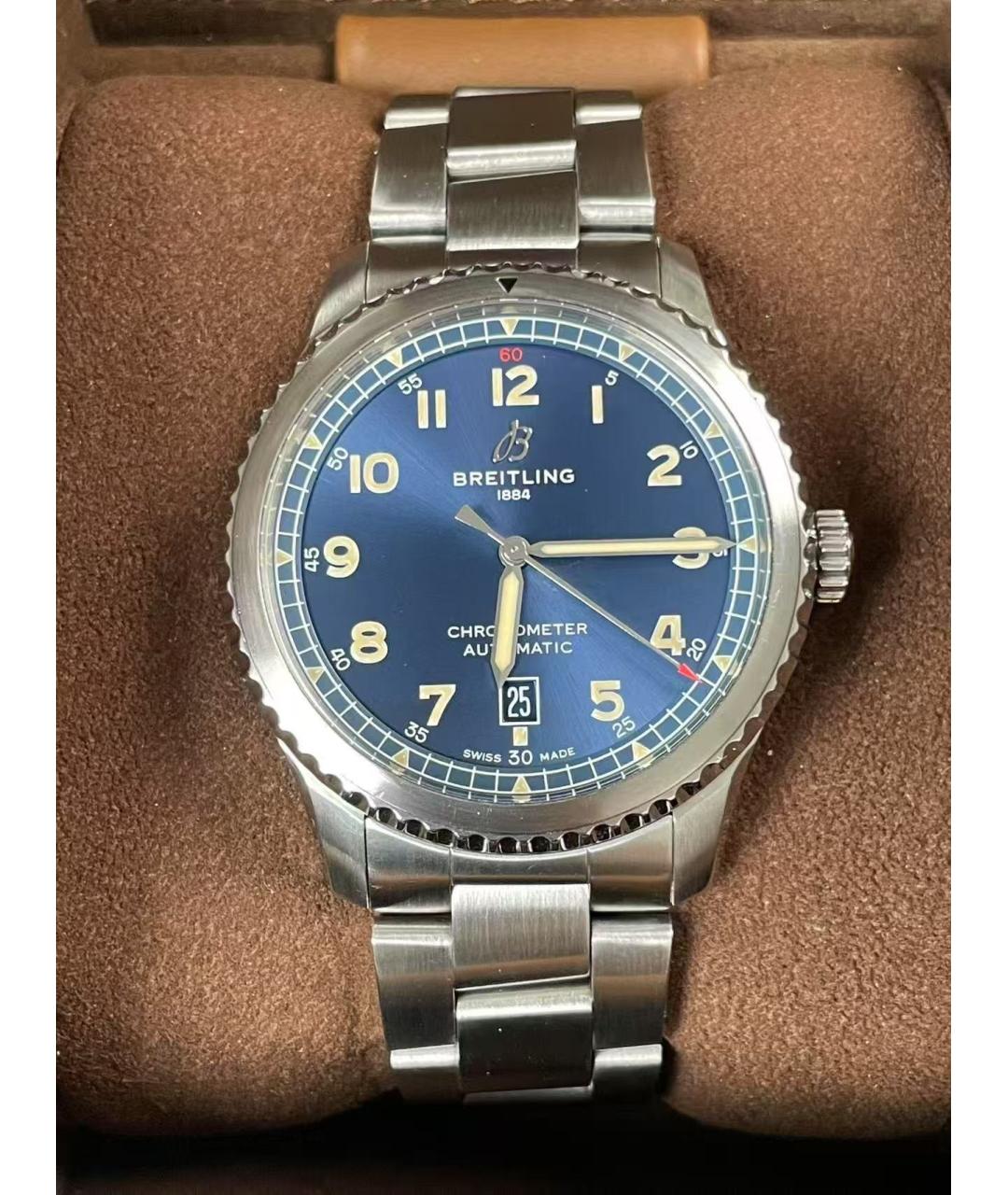 BREITLING Темно-синие стальные часы, фото 3