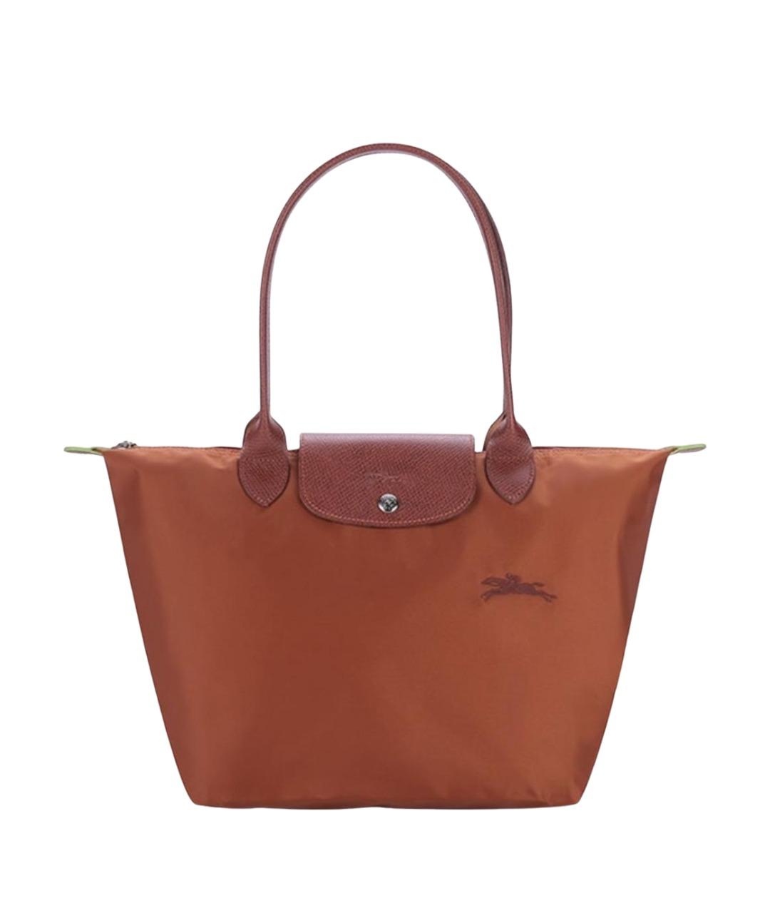 LONGCHAMP Коричневая тканевая сумка тоут, фото 1