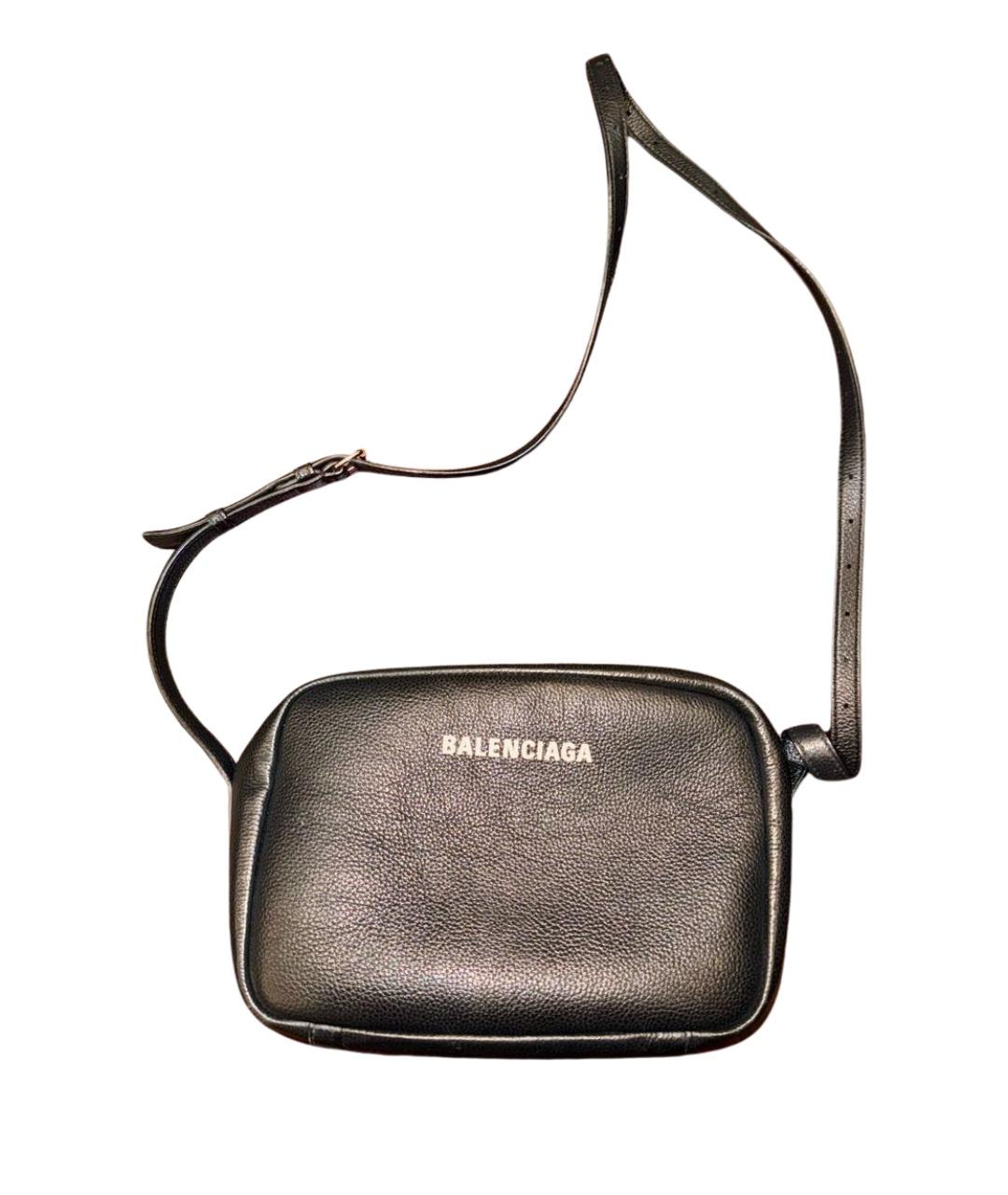 BALENCIAGA Черная кожаная сумка через плечо, фото 1