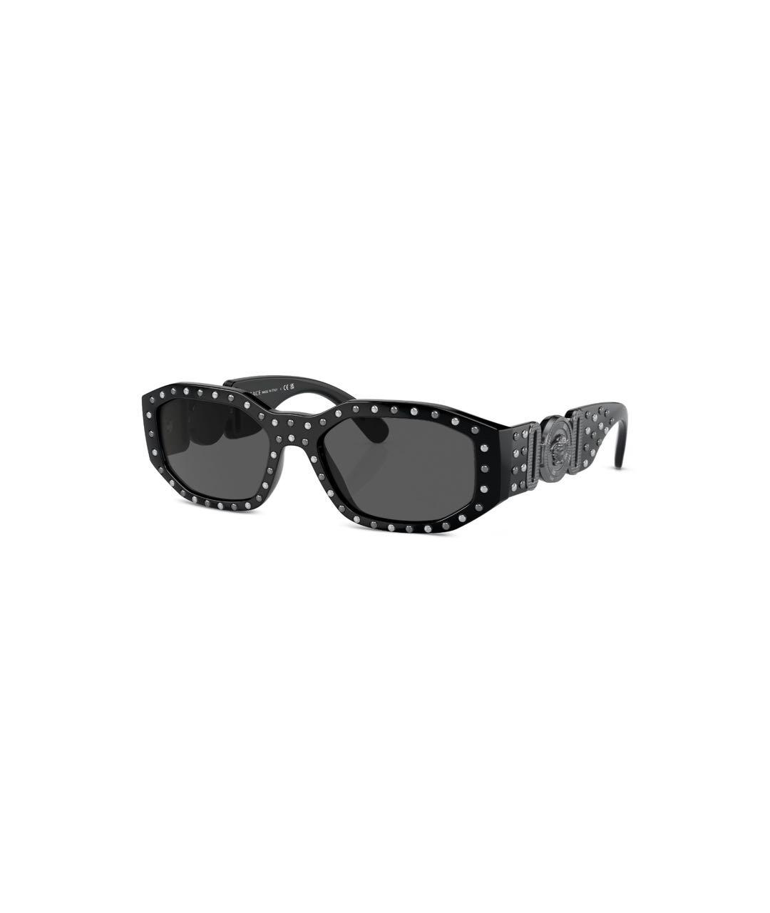 VERSACE Черные пластиковые солнцезащитные очки, фото 1