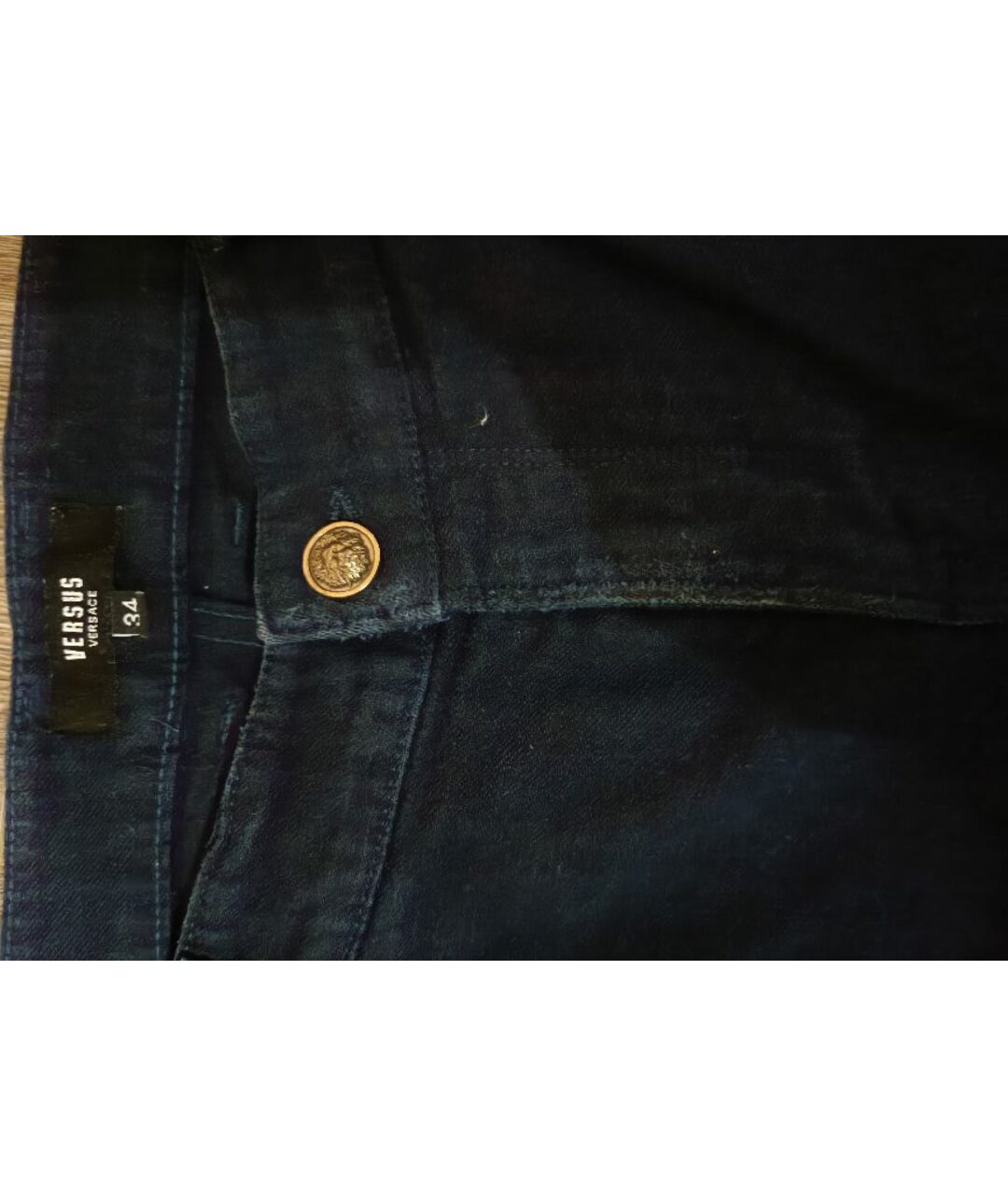 VERSACE VINTAGE Темно-синие хлопковые джинсы скинни, фото 4