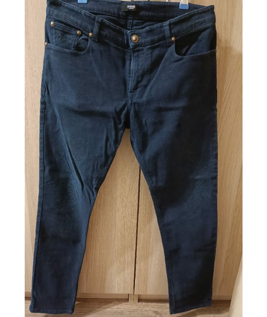 VERSACE VINTAGE Темно-синие хлопковые джинсы скинни, фото 6