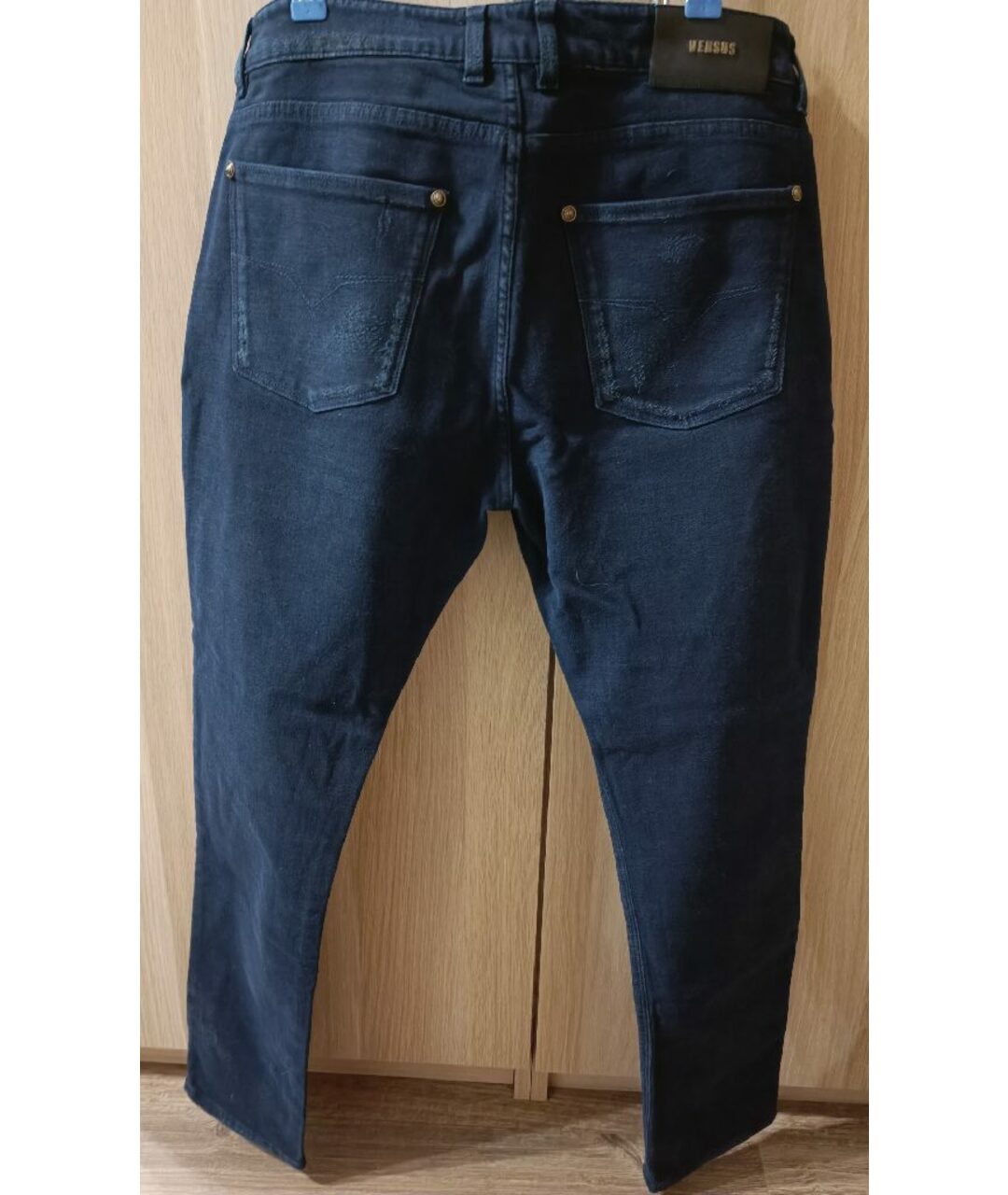 VERSACE VINTAGE Темно-синие хлопковые джинсы скинни, фото 2