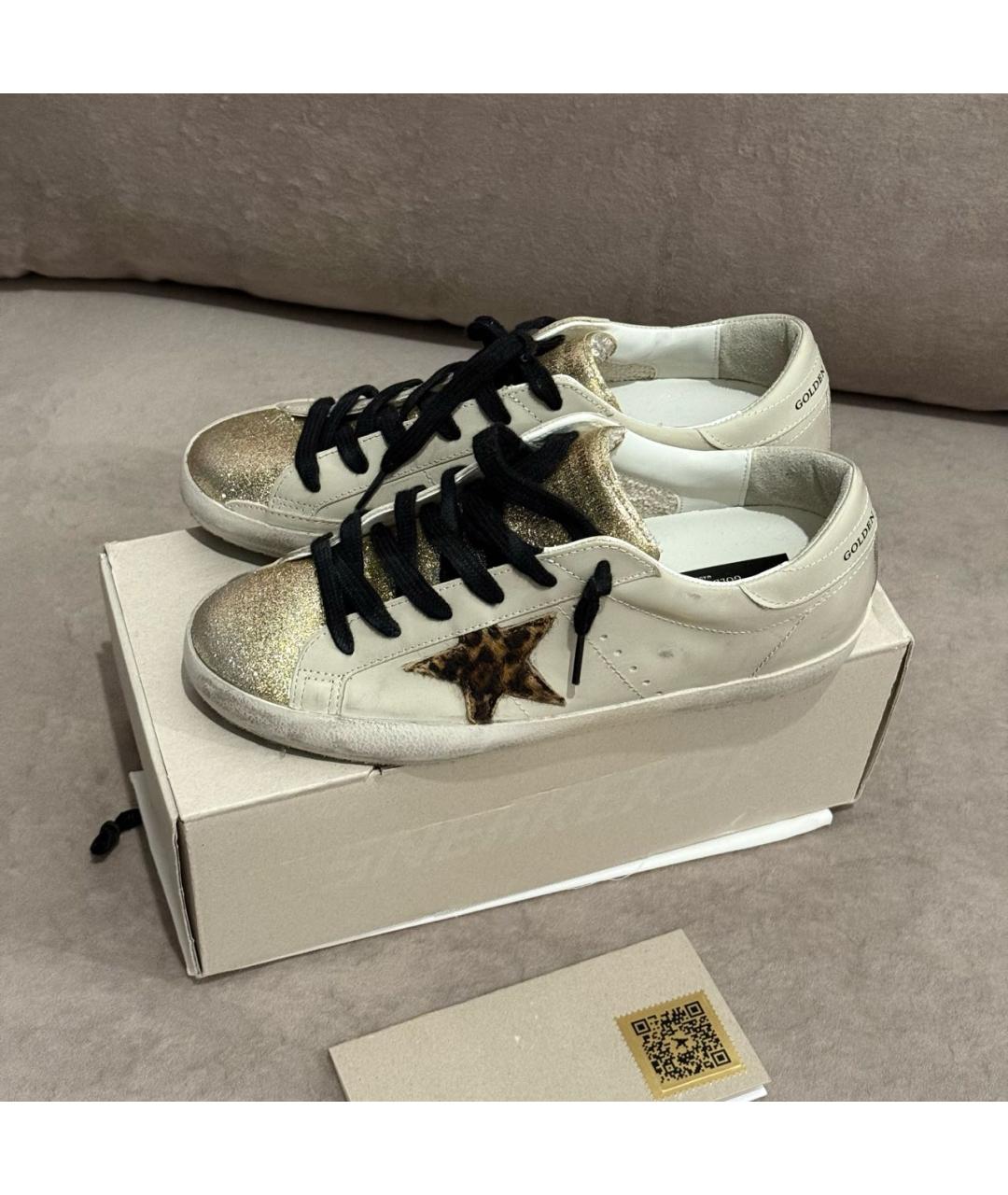 GOLDEN GOOSE DELUXE BRAND Бежевые кожаные кеды, фото 4
