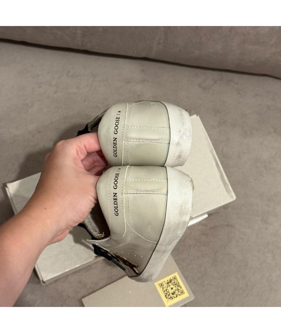 GOLDEN GOOSE DELUXE BRAND Бежевые кожаные кеды, фото 6