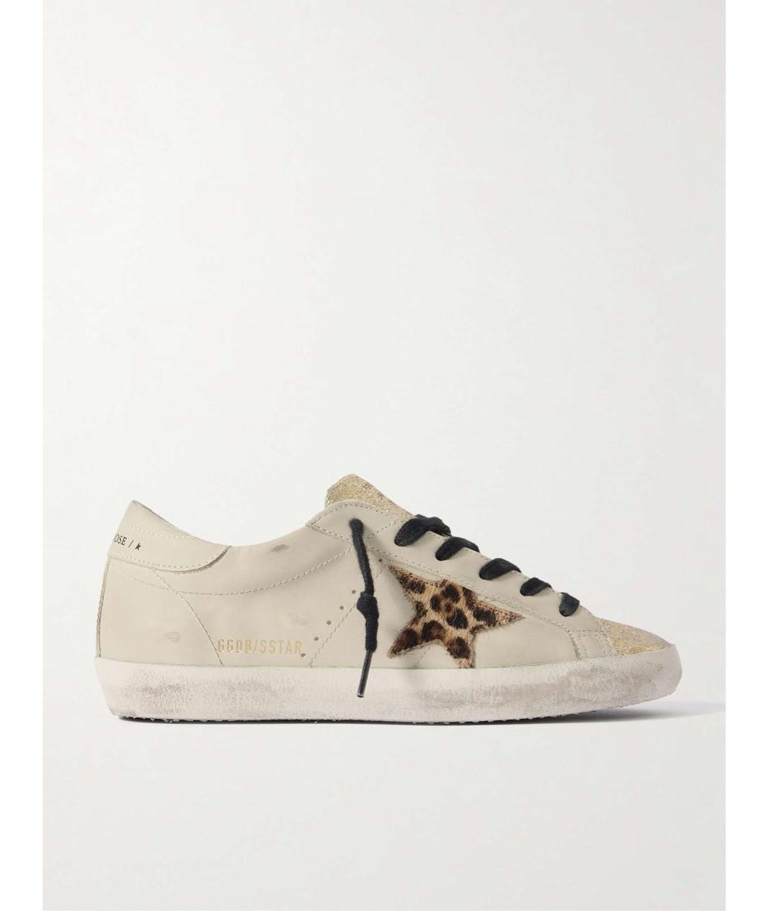 GOLDEN GOOSE DELUXE BRAND Бежевые кожаные кеды, фото 9