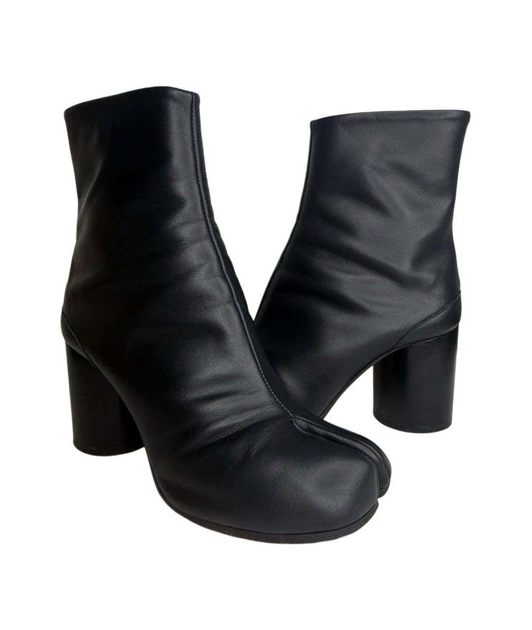MAISON MARGIELA Черные кожаные ботильоны, фото 2