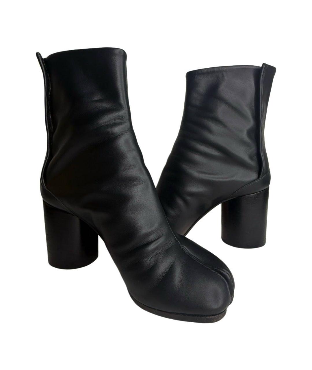 MAISON MARGIELA Черные кожаные ботильоны, фото 7