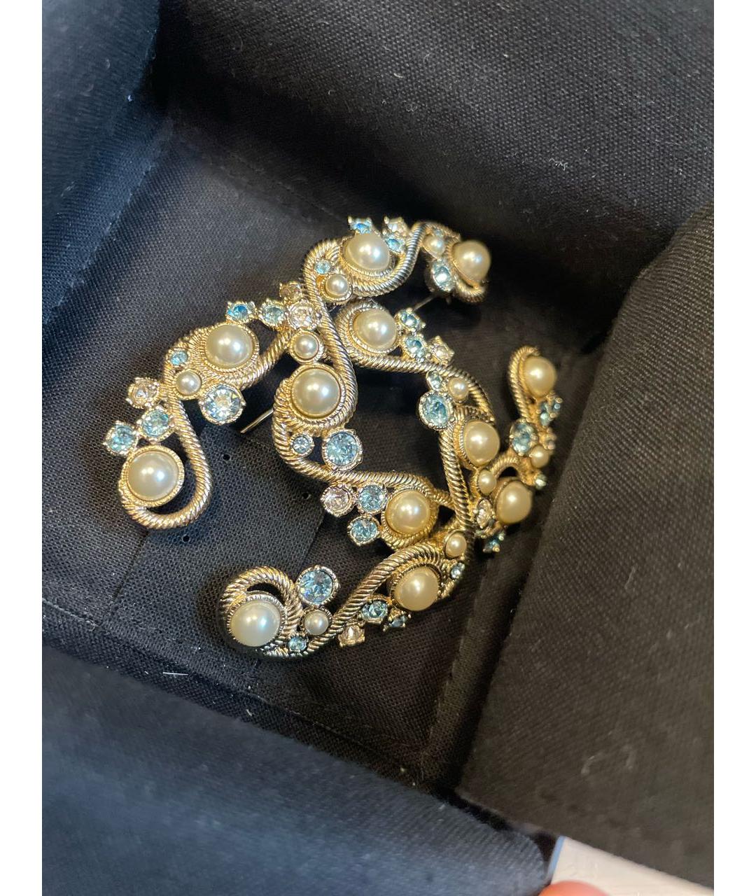 CHANEL Серебряная металлическая булавка / брошь, фото 3