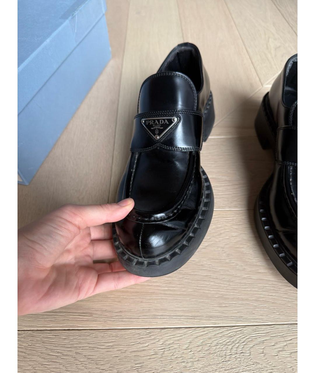 PRADA Черные лоферы из лакированной кожи, фото 8